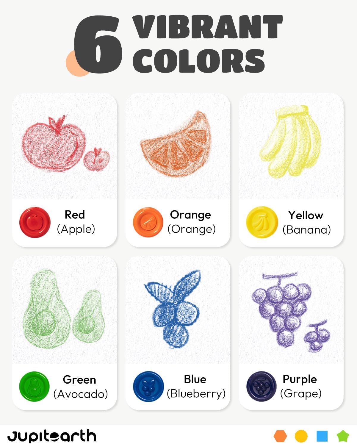Thumbnail 6 de JUPITEARTH 6 Colors Egg Crayons