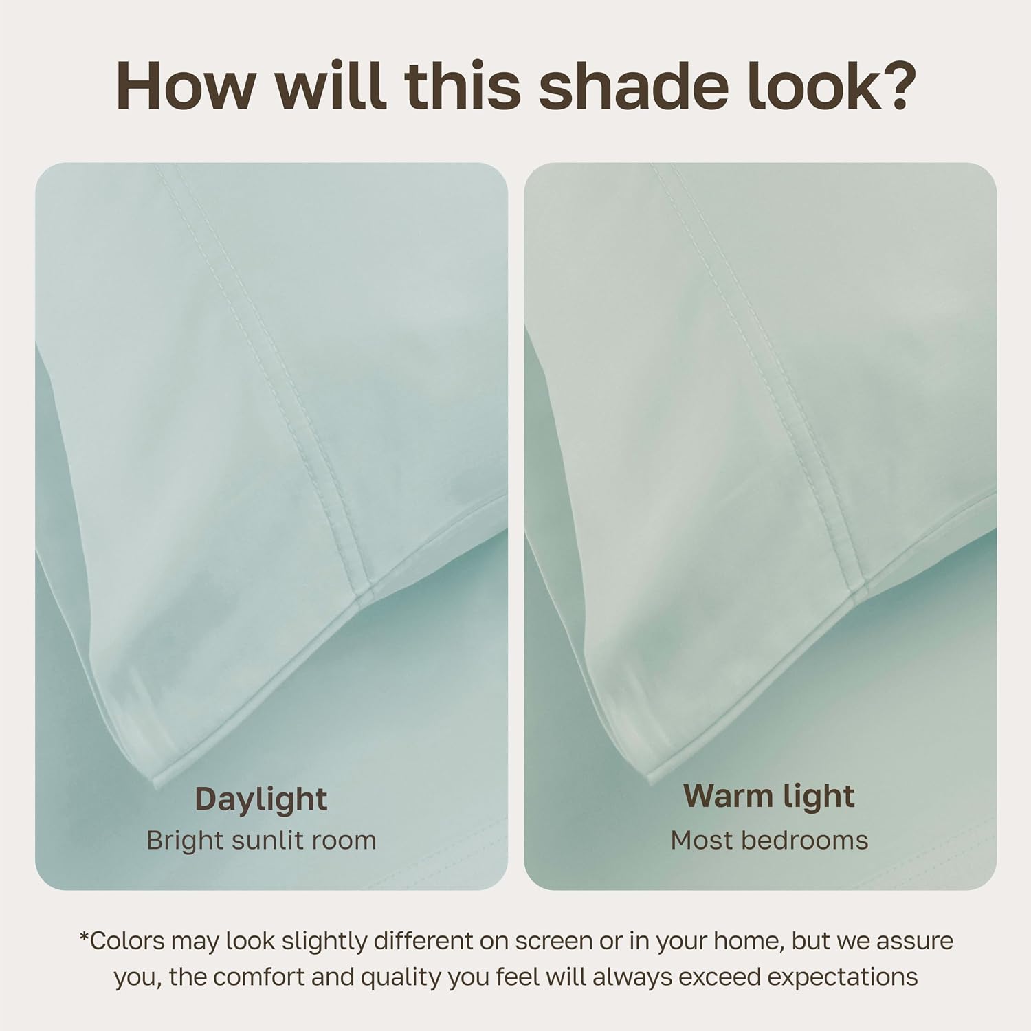 Detalle 2 de California Design Den 840307127181 King Sheet Set, 600-Thread-Count Cotton Sateen, Seafoam