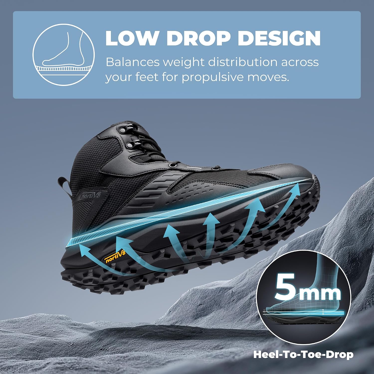 Detalle 1 de NORTIV 8 scarponi trekking con punta larga