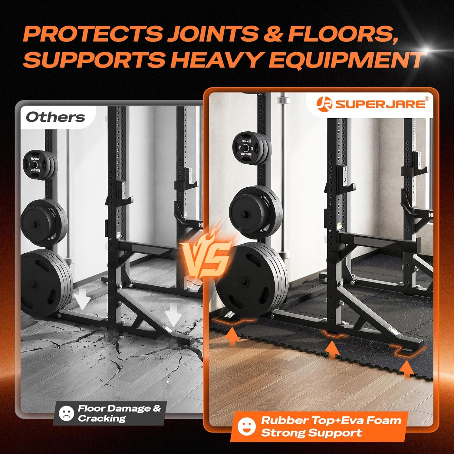 Thumbnail 3 de SUPERJARE 0.56'' Thick 24 Pcs Interlocking Rubber-Top Exercise Mats