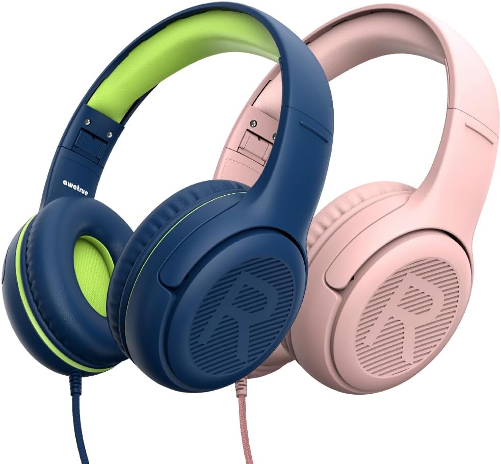 Thumbnail 6 de awatrue Kids Headphones Wired Headset with Microphone (OrangeBlue+BlueGreen)