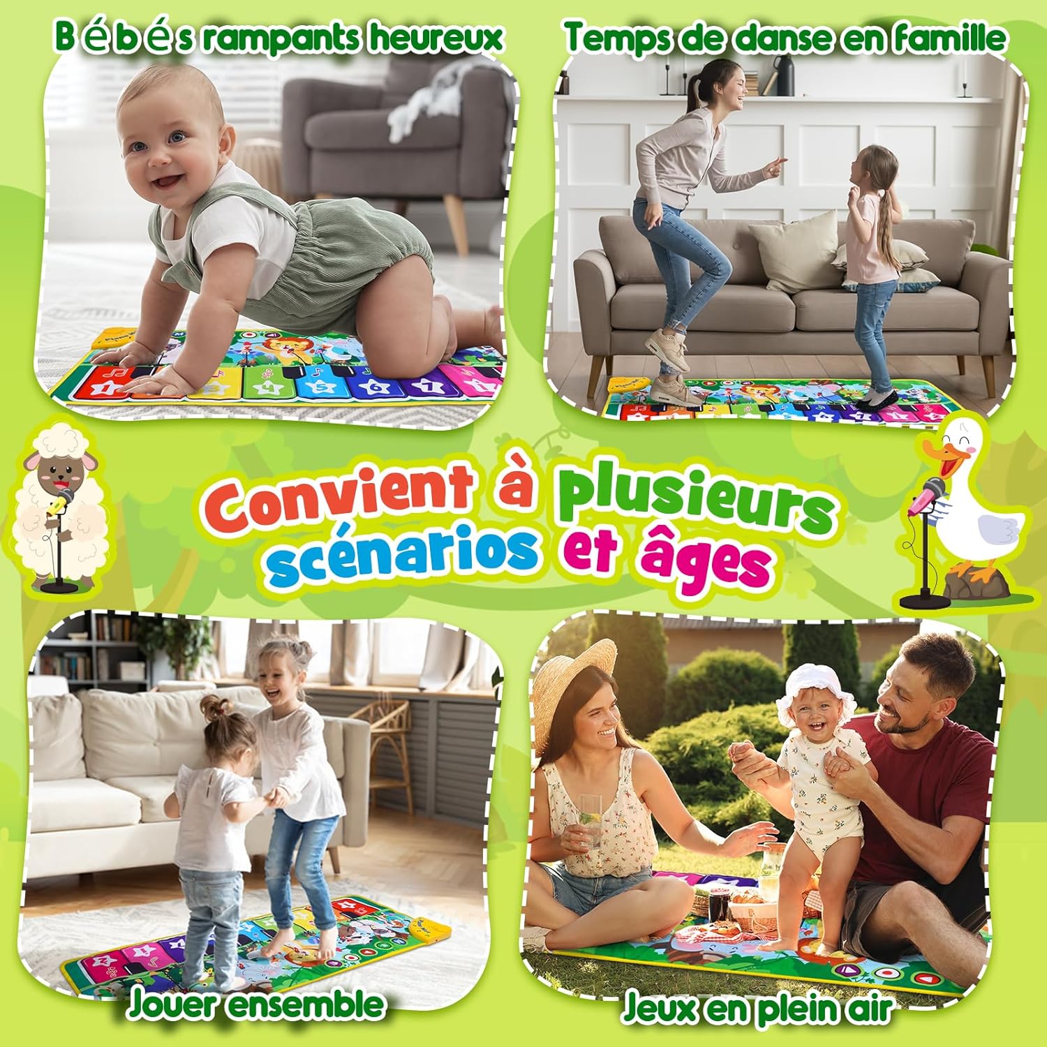 Thumbnail 5 de Gralal Tapis Piano Bébé 9 touches – 1 à 2 ans, 10 sons d’animaux et démos musicales