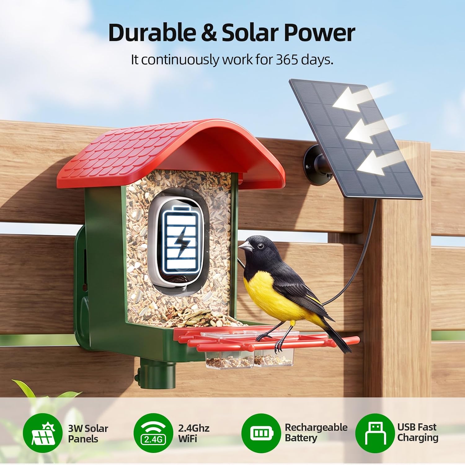 Thumbnail 3 de Cadrali Smart Bird Feeder, 3K HD
