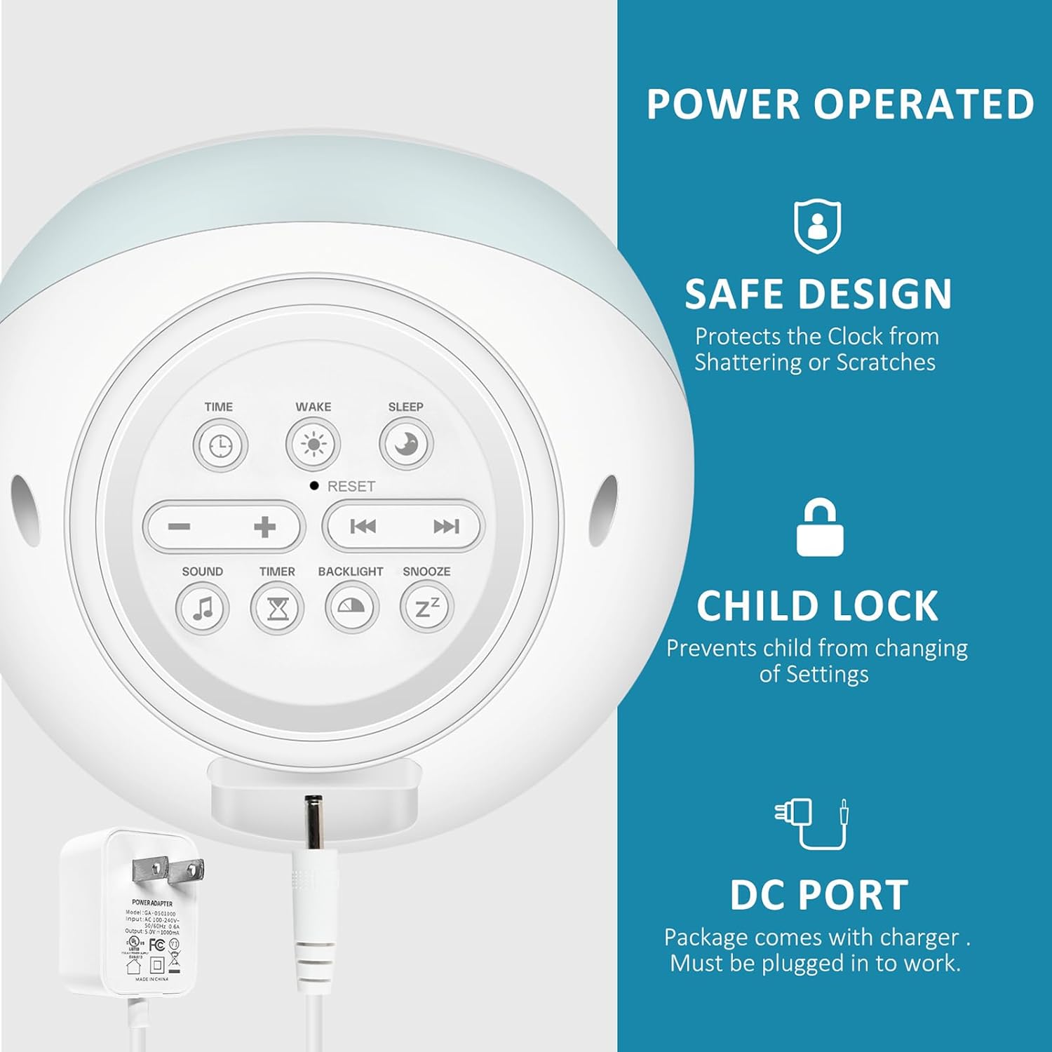 Detalle de iHoo Toddlers Sleep Training Clock: Sun & Moon Wake Clock for 2–9 Years