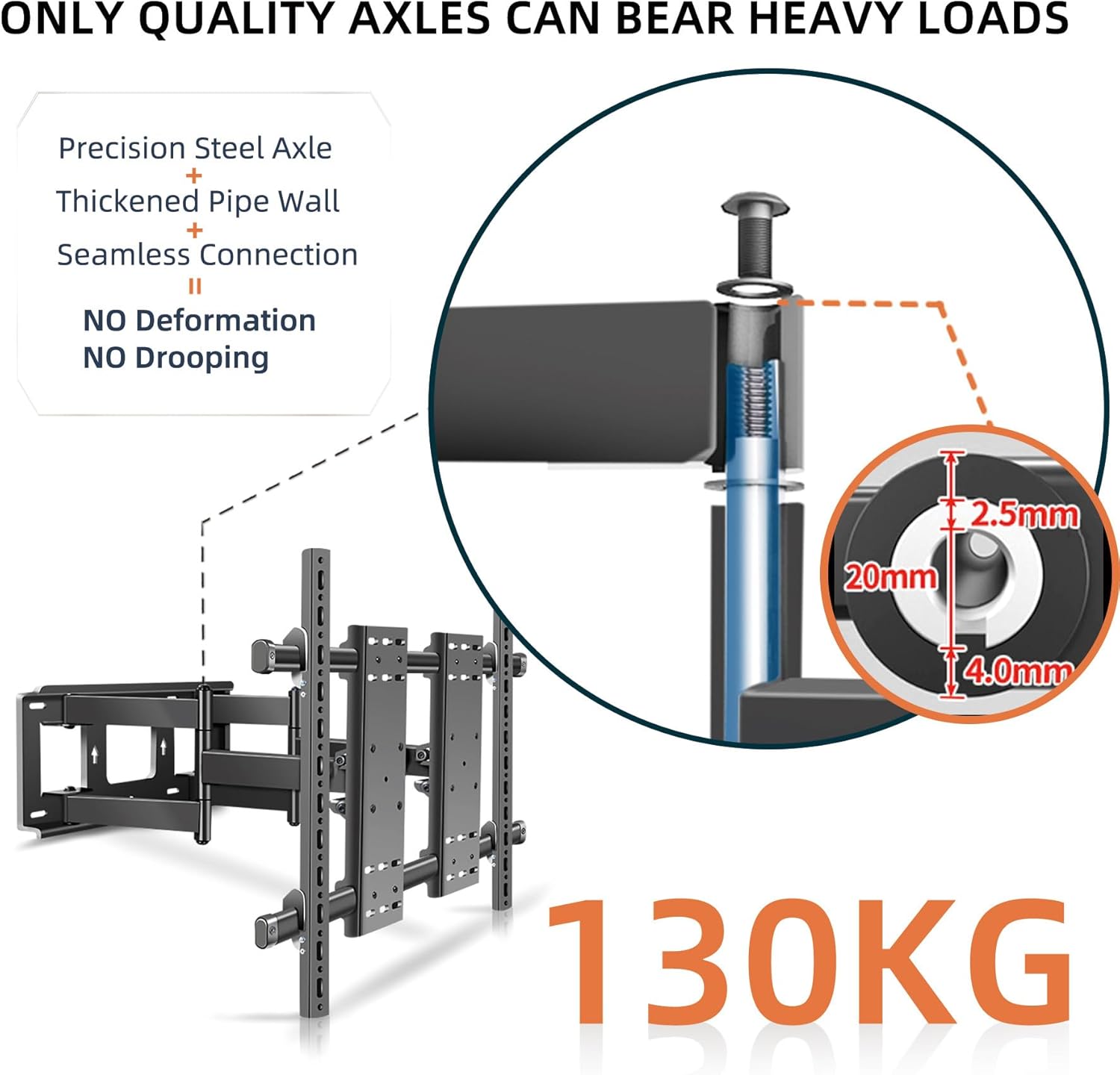 Thumbnail 3 de HILLPORT DY1000 heavy duty TV wall bracket for 75–120 inch TVs (VESA up to 1000 x 600 mm)