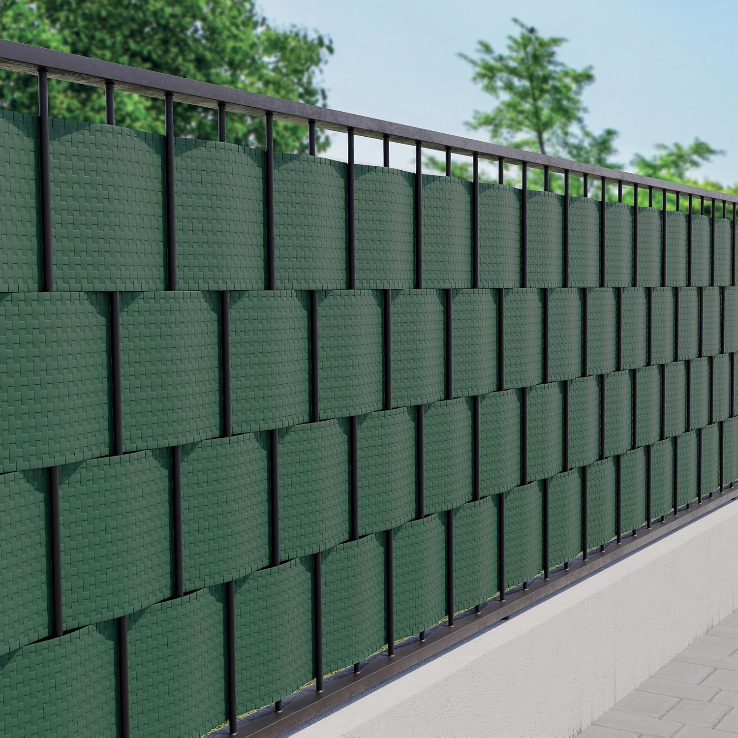 Thumbnail 5 de TENAX Flexi strisce frangivista in HDPE 19 cm x 205 cm verde con 2 clip