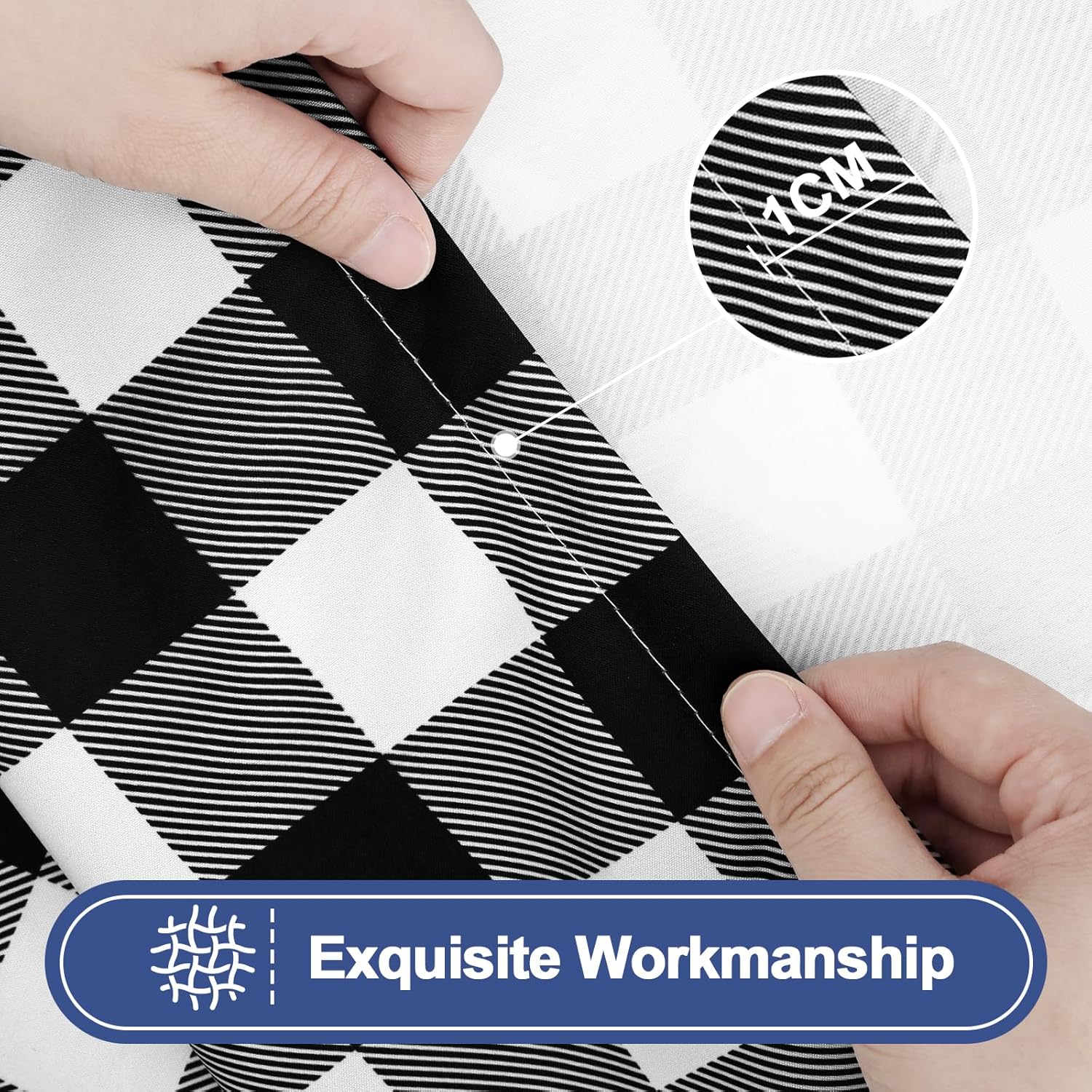 Thumbnail 4 de Smiry Picnic Table Cloth 2 Pack: Waterproof Elastic Fitted Tablecloths for 6FT Rectangular Tables
