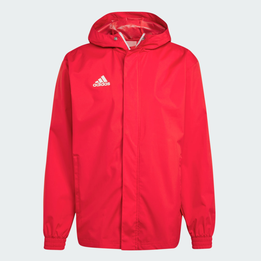 Detalle de Chaqueta Entrada 22 All-Weather de Adidas – Rojo