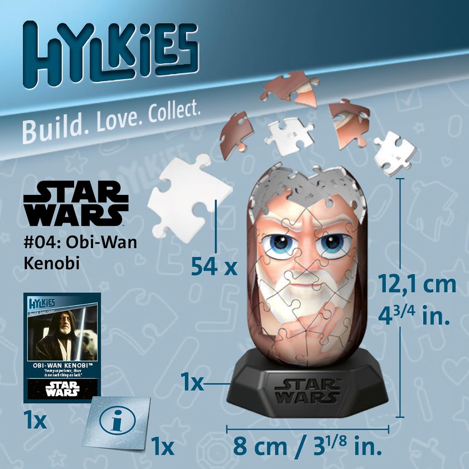 Thumbnail 4 de Ravensburger Puzzle 3D Hylkies Obi Wan Kenobi - Star Wars, 54 pezzi