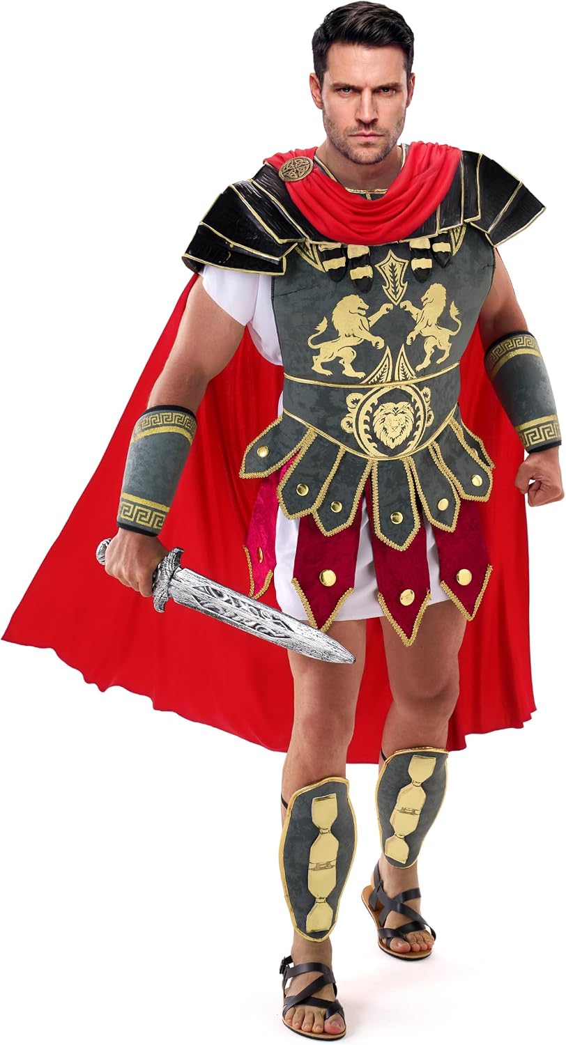 Detalle de Spooktacular Creations Brave Men's Roman Gladiator Costume Set with Cape and Armor