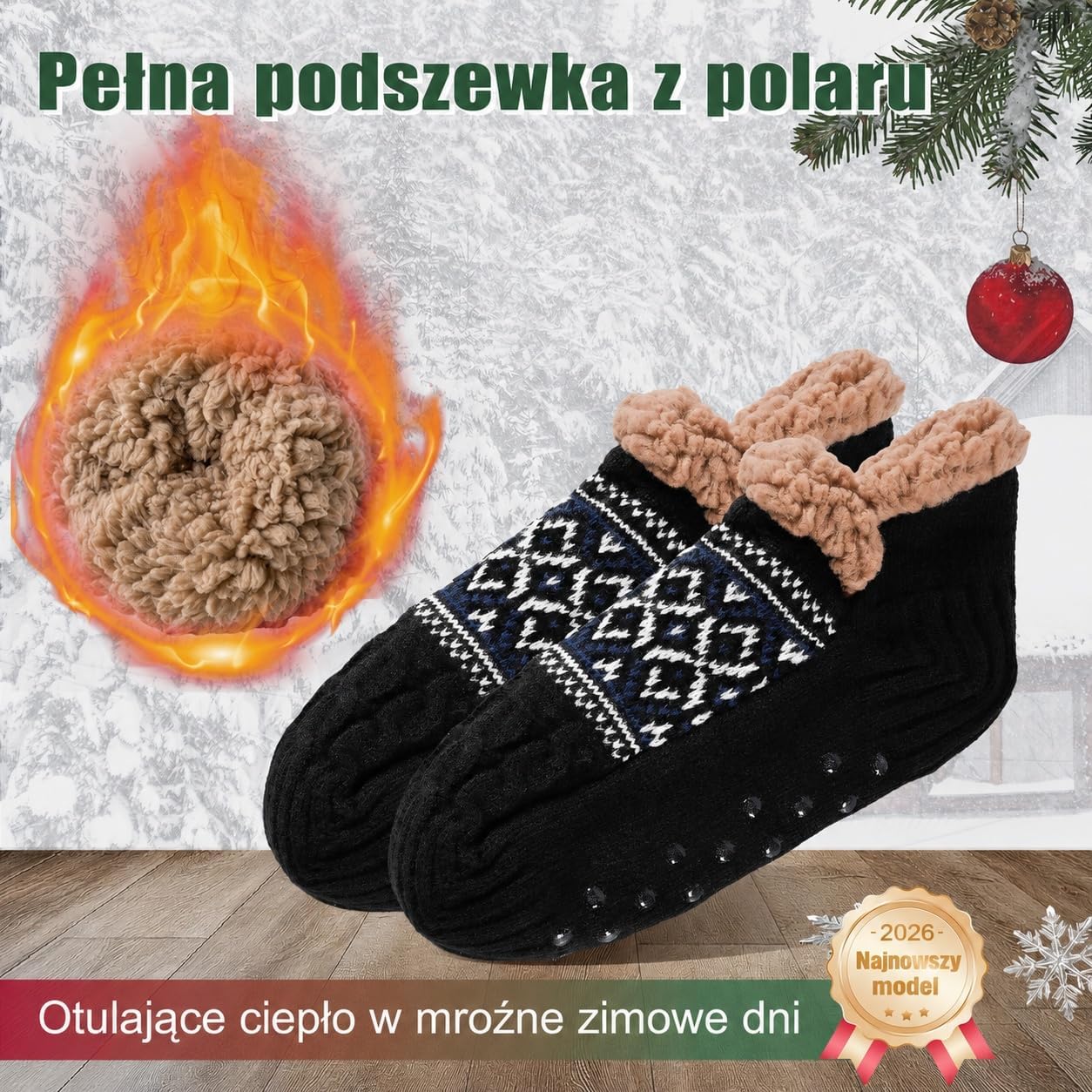 Thumbnail 3 de Niorasen ciepłe skarpety męskie 38–45, grube i antypoślizgowe