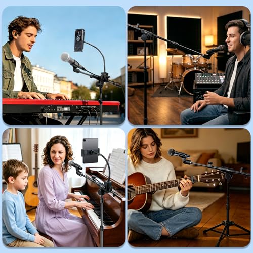 Thumbnail 6 de GUITTO GMS-04 Mikrofonständer mit Doppel-Halter für Smartphone/Tablet – vielseitig einsetzbares Studio-Stativ