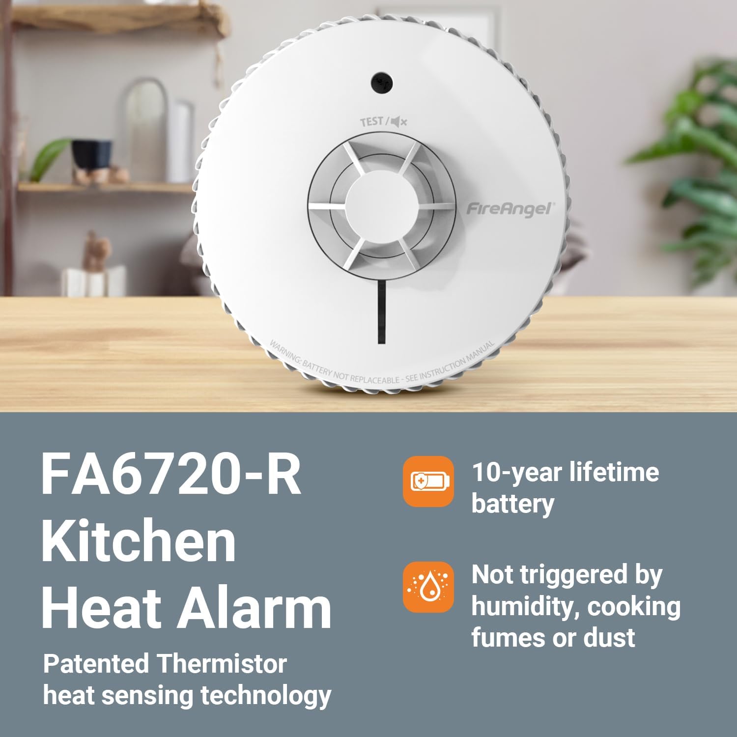Thumbnail 1 de FireAngel FA6720-R Heat Alarm for Kitchen with 10 Year Sealed for Life Battery