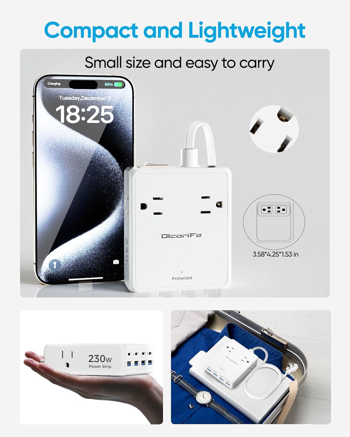 Thumbnail 4 de Olcorife 230W USB Power Strip 5FT