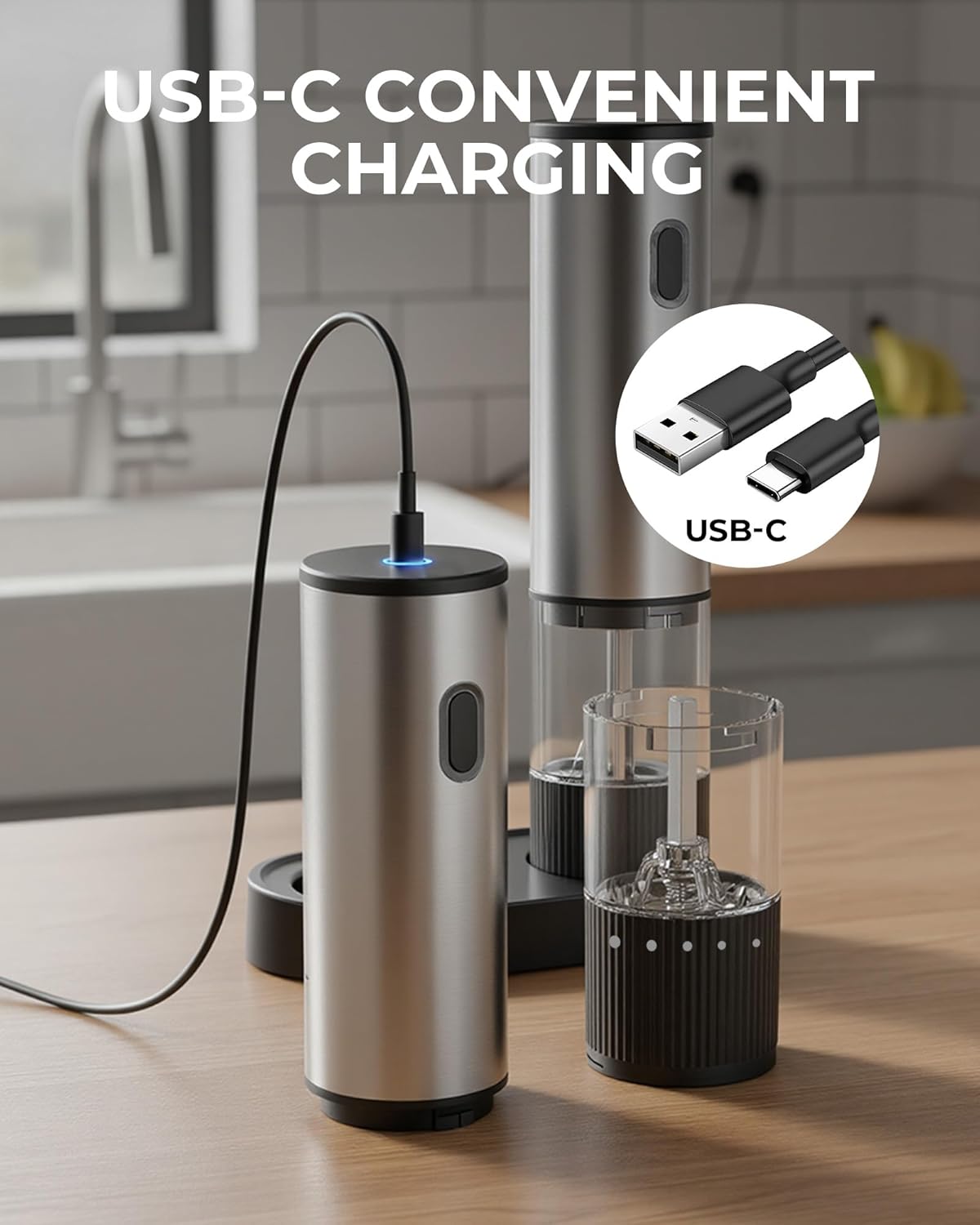 Thumbnail 6 de BZGG Electric Salt and Pepper Grinder Set (2 Pack) – Rechargeable, USB-C, Adjustable Coarseness