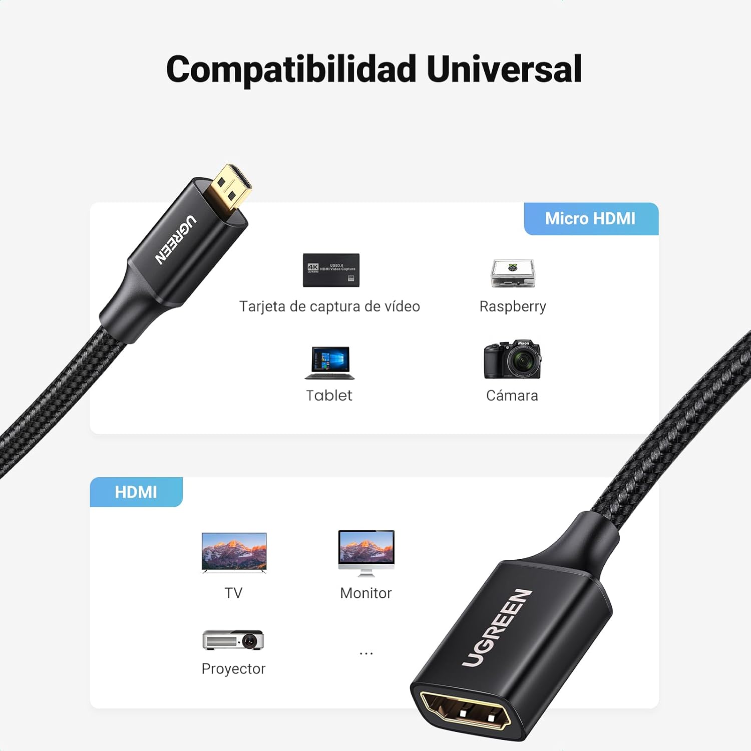 Thumbnail 4 de UGREEN Adaptador Micro HDMI 4K - Conexión Perfecta 🎥