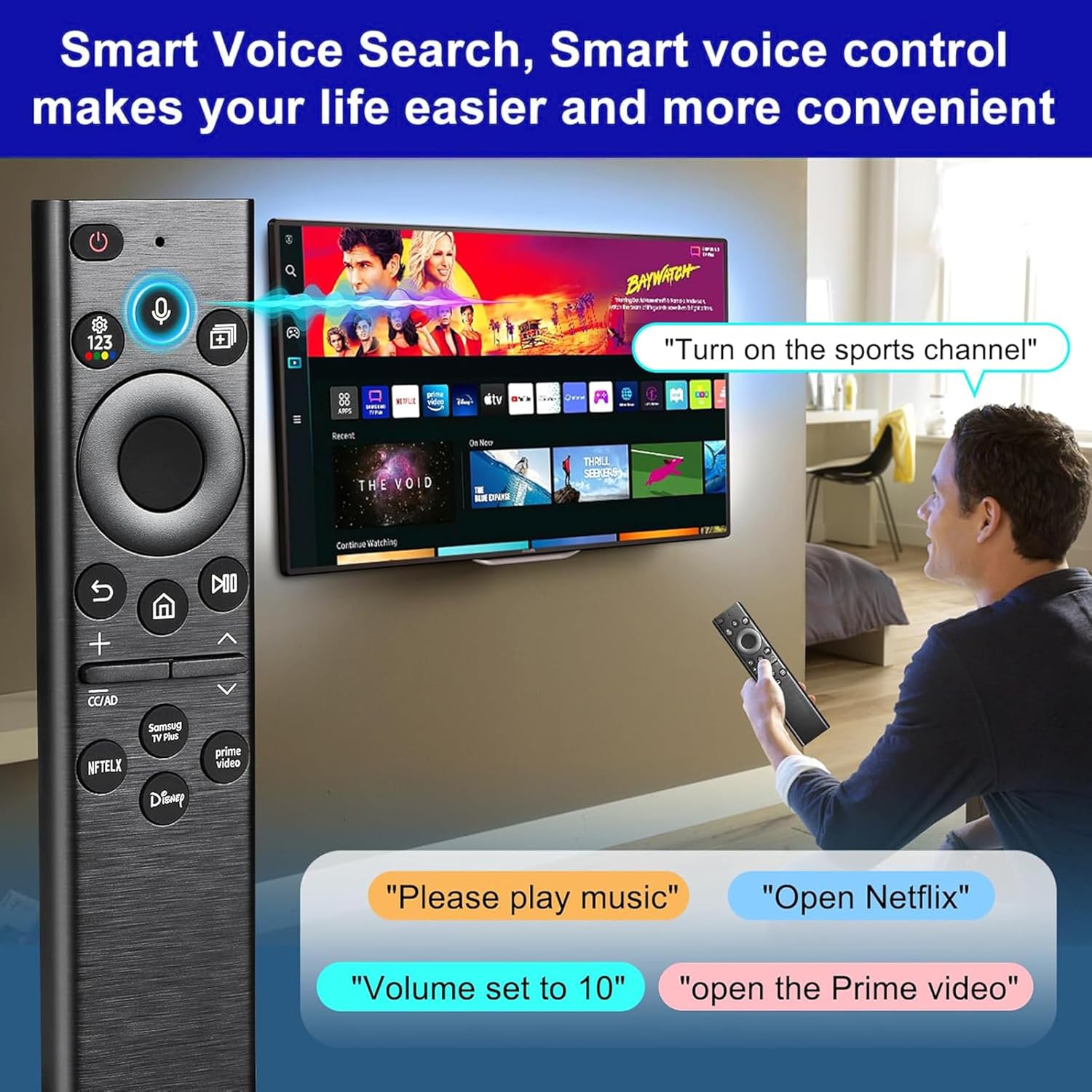 Detalle 2 de Voice Remote for Samsung Smart TV (BN59-01385A/B) — Replacement Controller for Frame and More