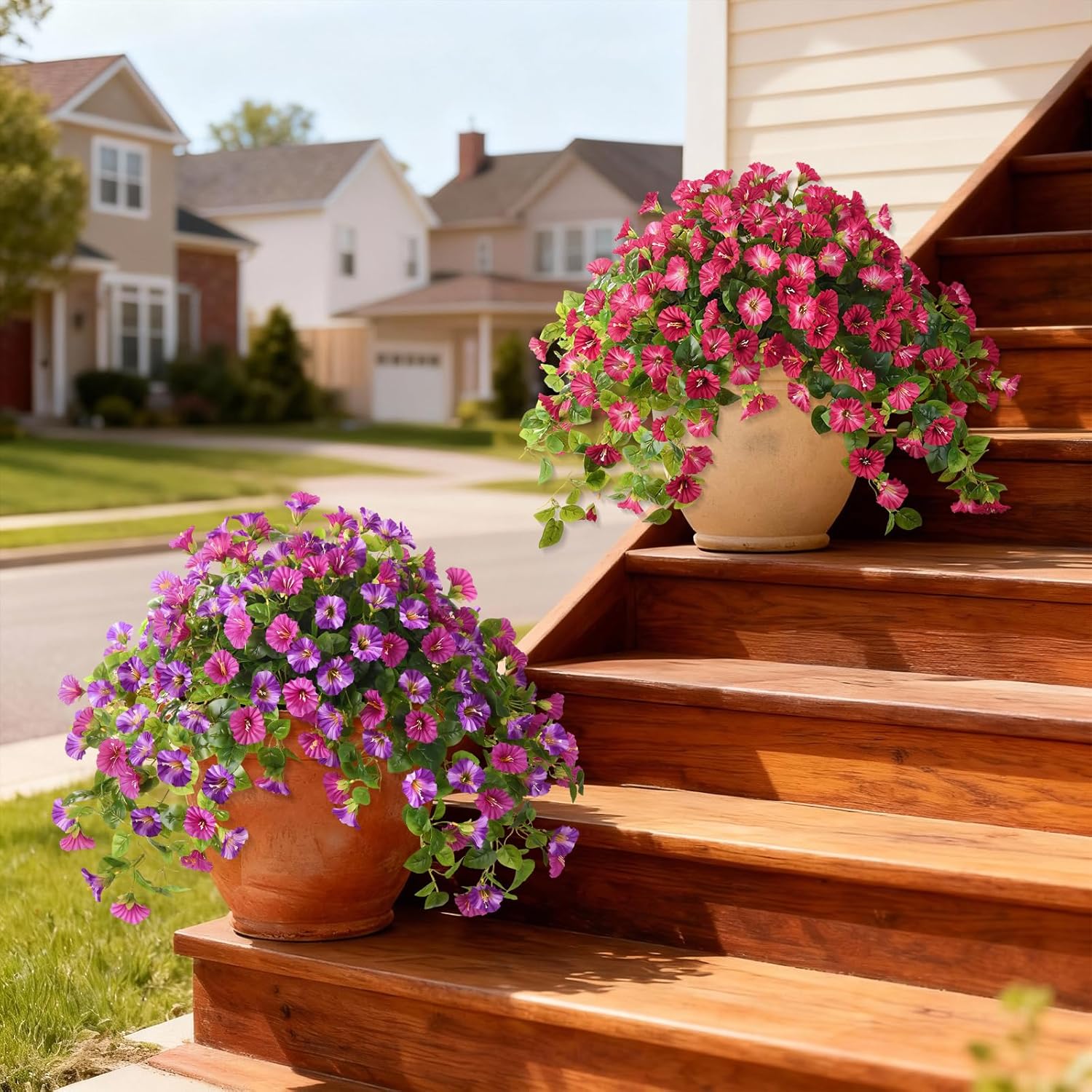 Thumbnail 3 de Homsunny UV-Resistant Faux Petunias for Outdoors (Red)
