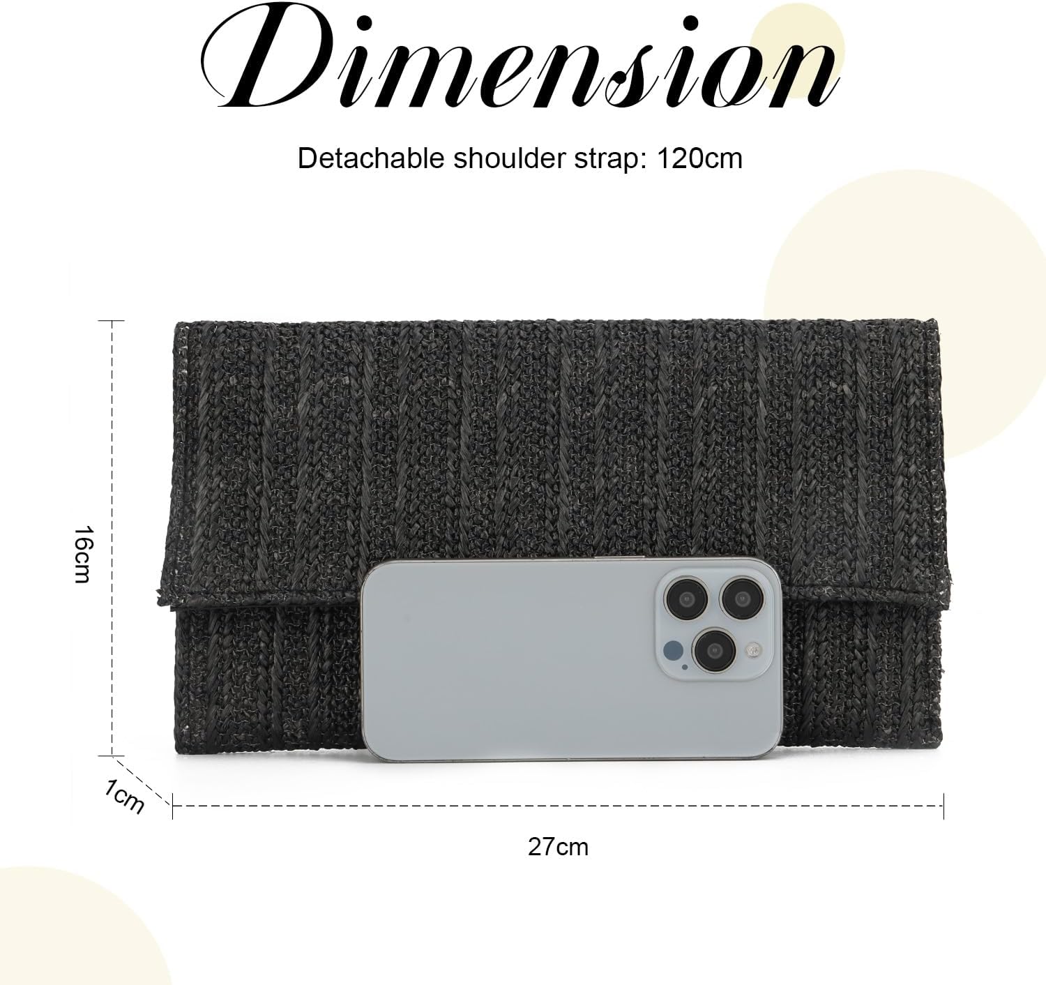 Detalle 1 de EVEOUT Clutch de Paja Mujer Bolso de Fiesta y Playa