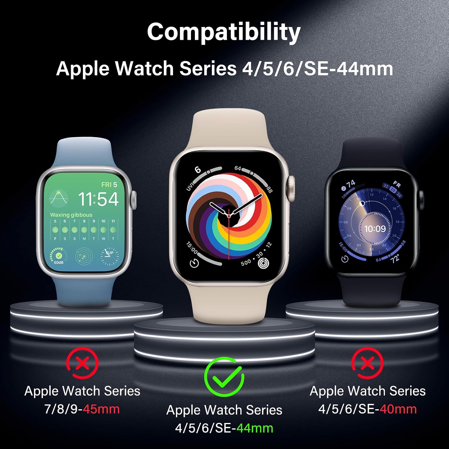 Detalle 2 de UniqueMe Apple Watch Screen Protector 44mm 2 Pack