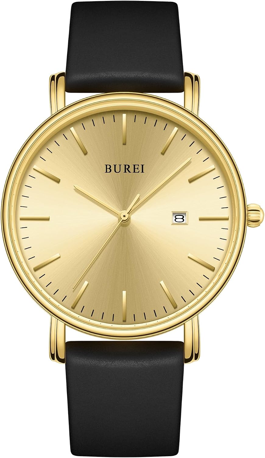 Imagen de BUREI Minimalist Montre Homme Classy Date – Calibre quartz japonais, bracelet silicone et acier 316L en OfertitasTOP