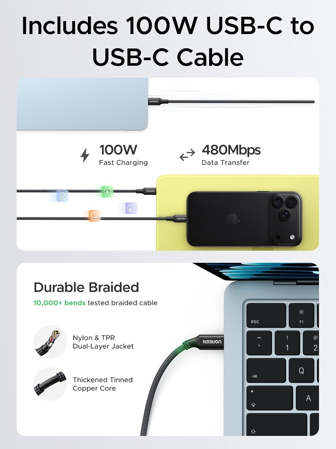 Detalle de UGREEN Nexode Air 65W USB-C Charger: Foldable GaN Brick for MacBook Air and More