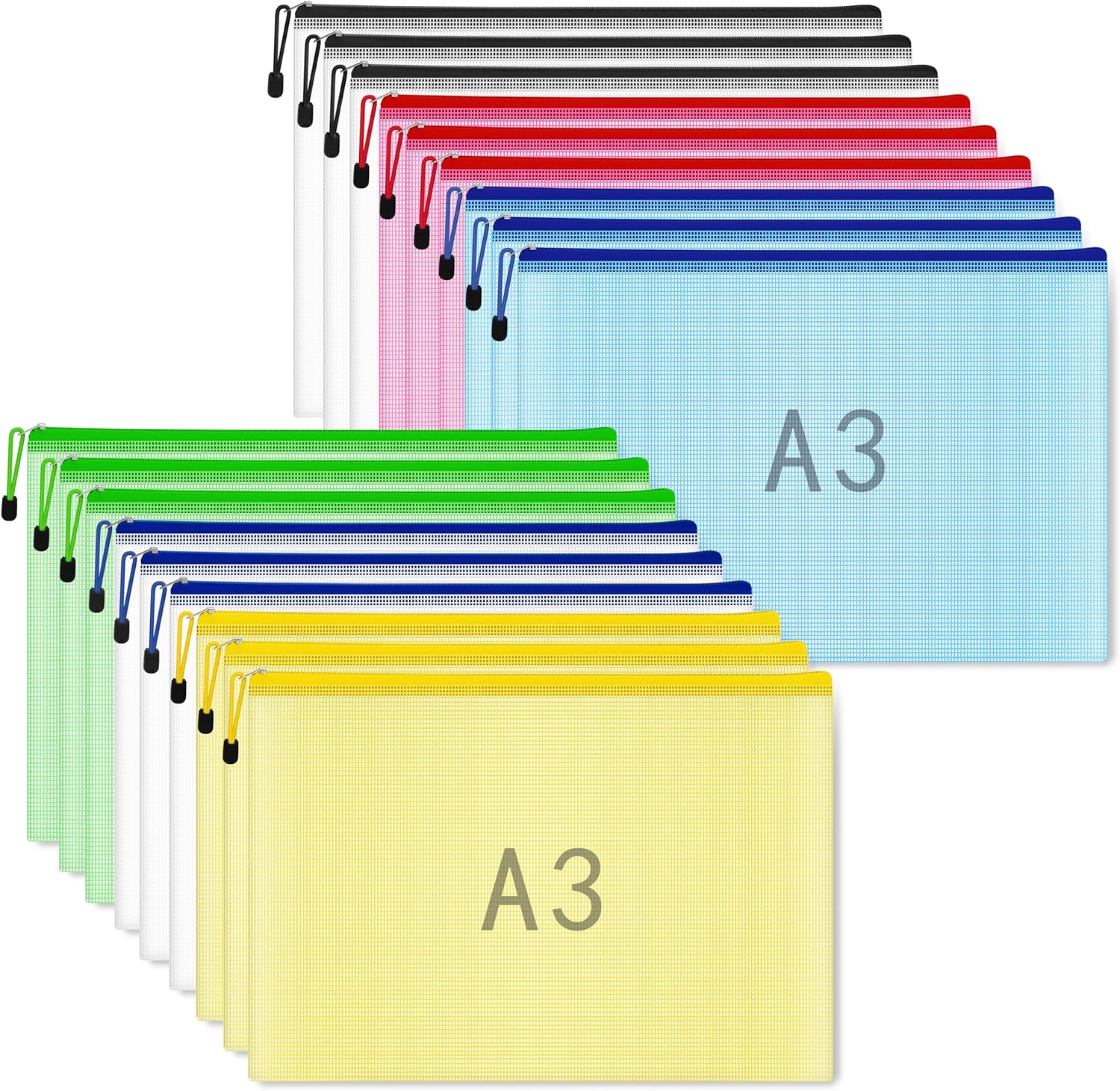Thumbnail 4 de GoodtoU 36PCS A4 Zip Lock Plastic Wallets (Extra Thick) in 6 Colours