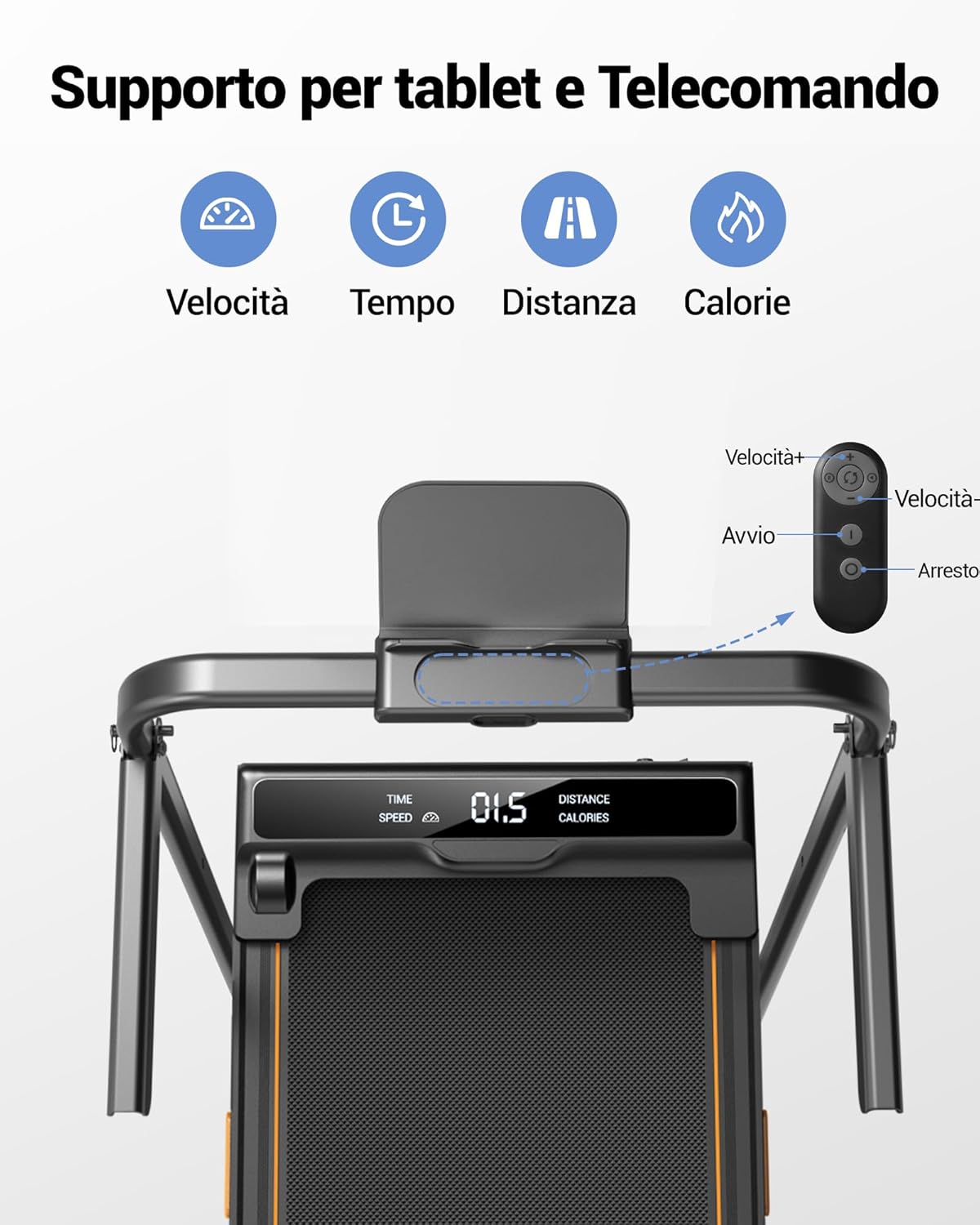 Detalle 2 de UMAY Tapis Roulant Elettrico Pieghevole 10 km/h, 3,0 CV