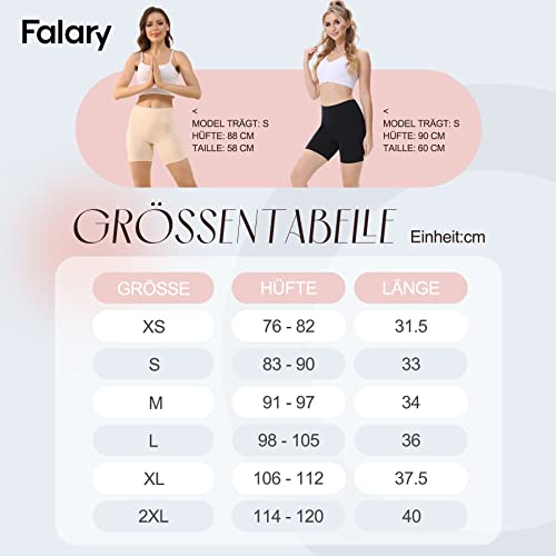 Detalle de FALARY Legging Court Femme Anti Frottement Cuisse Beige 2XL – Lot de 3 Short Yoga sous robe