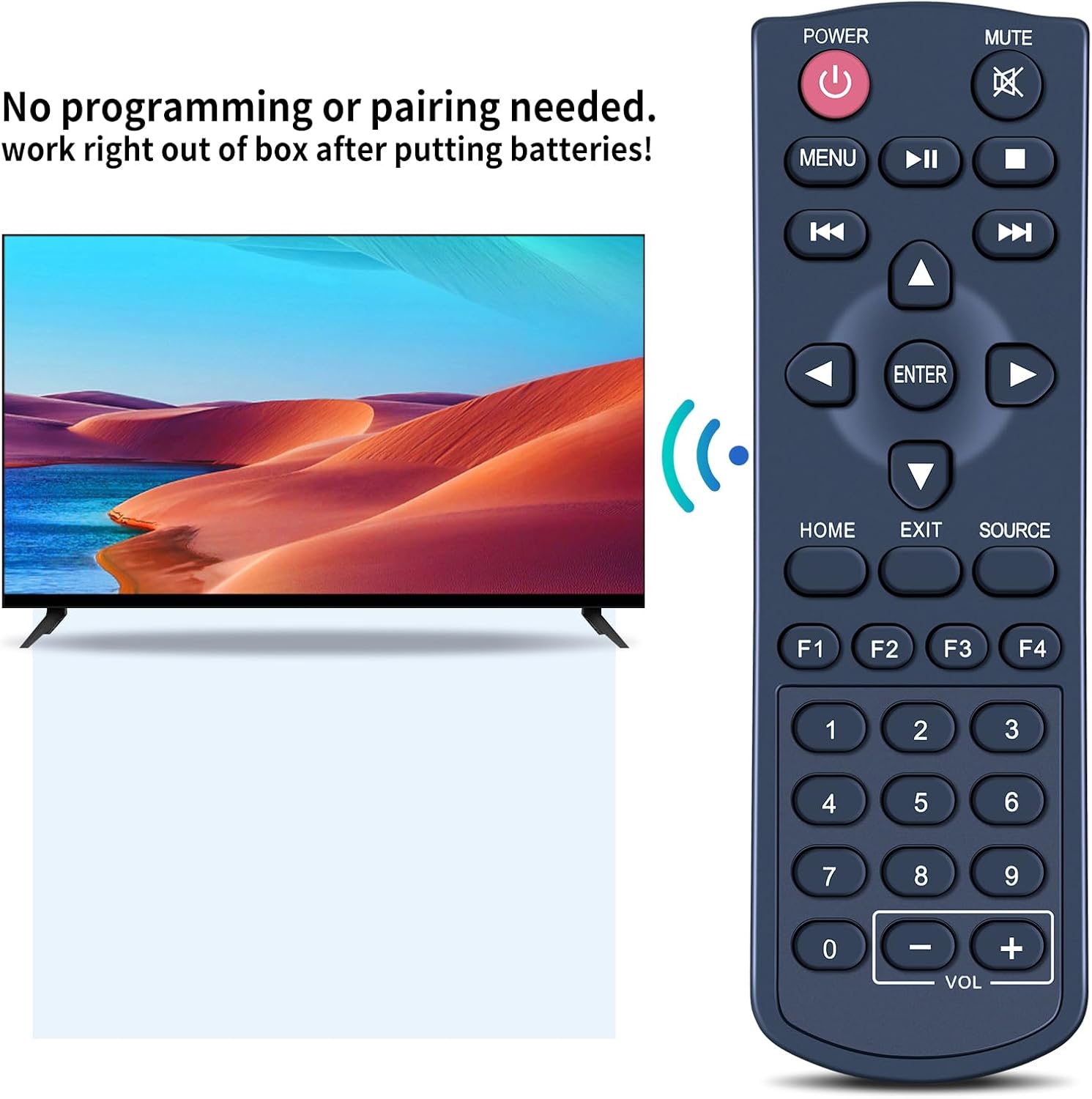 Thumbnail 5 de TCNOUMT Replacement Remote for ViewSonic PJD6223/PJD6253 and Iiyama LH4370UHB-B1 43" 4K VA LED Monitor