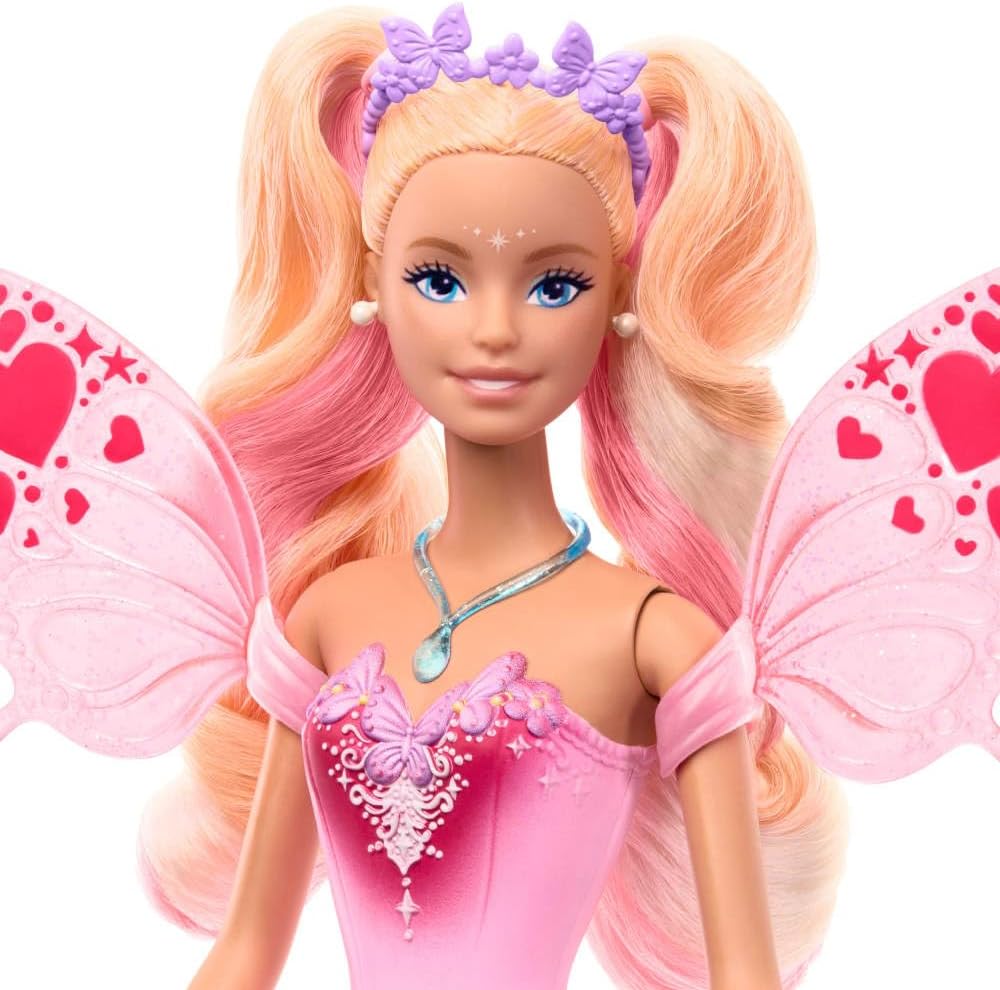Thumbnail 6 de Barbie Fantasy Feenpuppe mit Farbwechsel Flügeln – Farbzauber-Set inkl. Outfit und Zauberstab (JCP76)