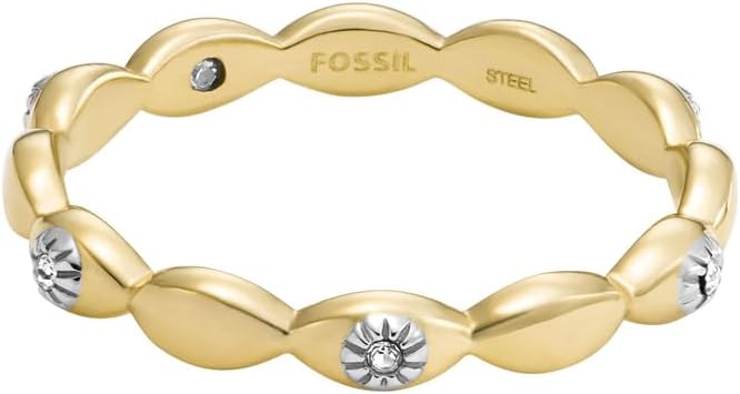 Thumbnail 6 de Fossil anneaux d’éternité en acier inoxydable pour femmes (finition polie, couleur argent) – taille 12