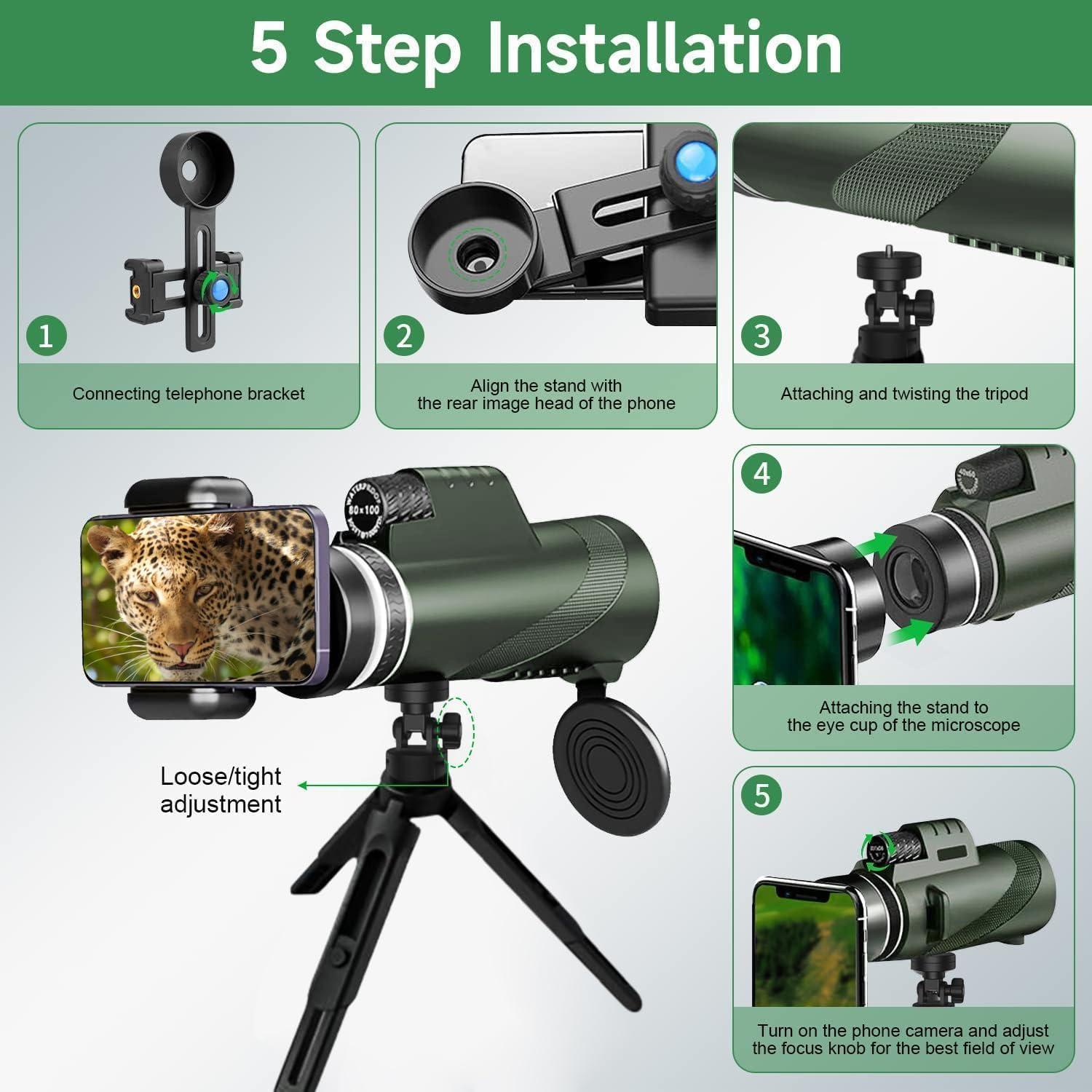 Detalle 2 de KTBDING Monocular 80x HD