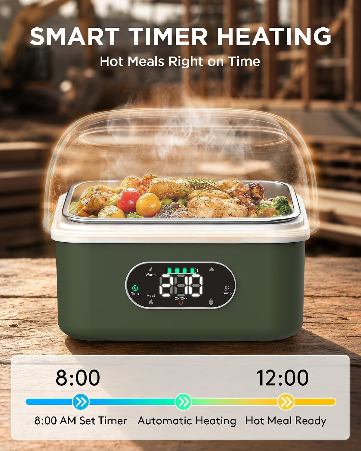 Detalle 2 de Amzsense Heated Lunch Box with 304 Stainless Steel Container