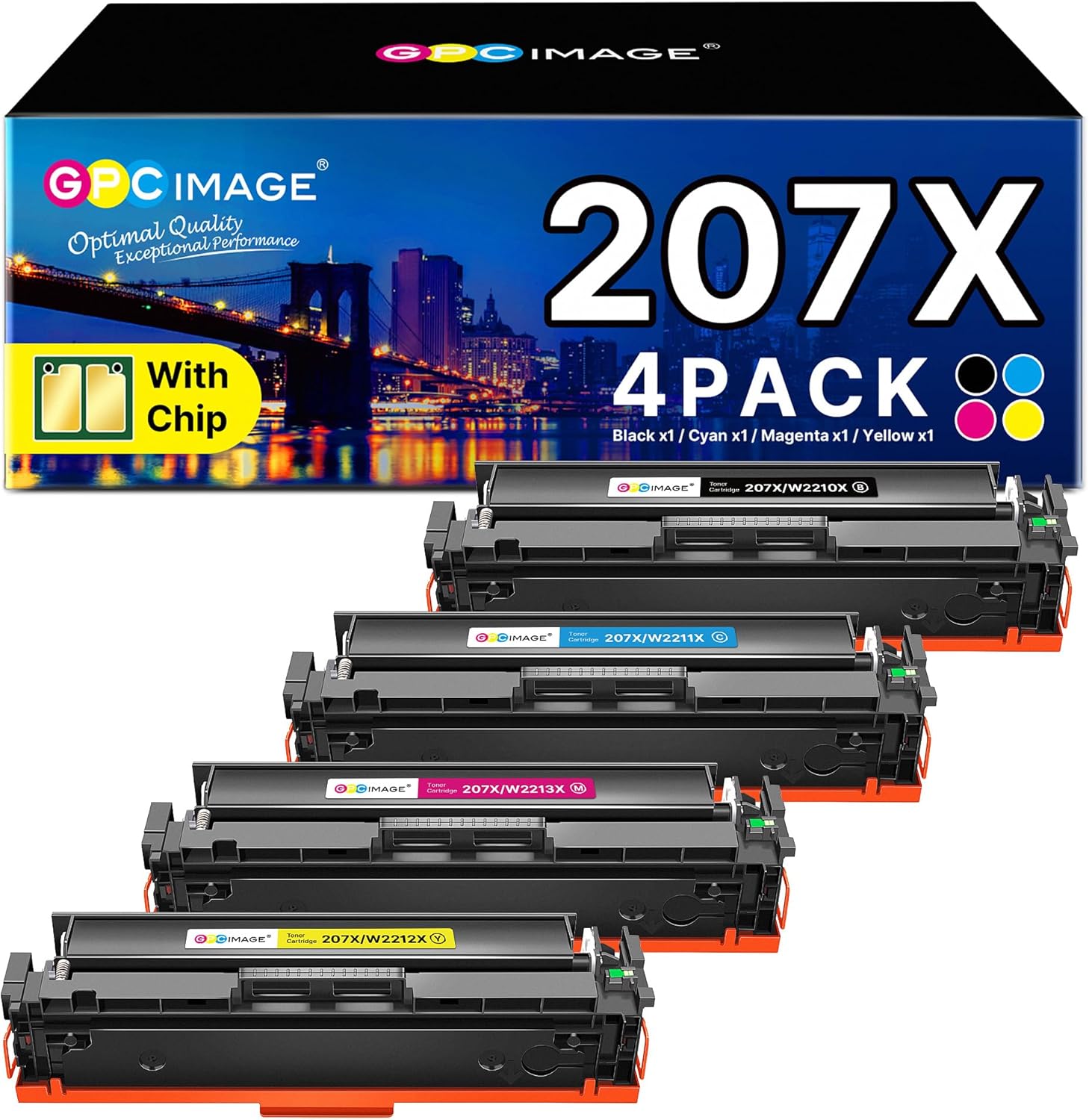 Imagen de GPC Image 207X 207A MFP M283fdw Toner-Kompatibel (Chip) im 4er-Set für HP Color LaserJet Pro M283fdw & weitere en OfertitasTOP