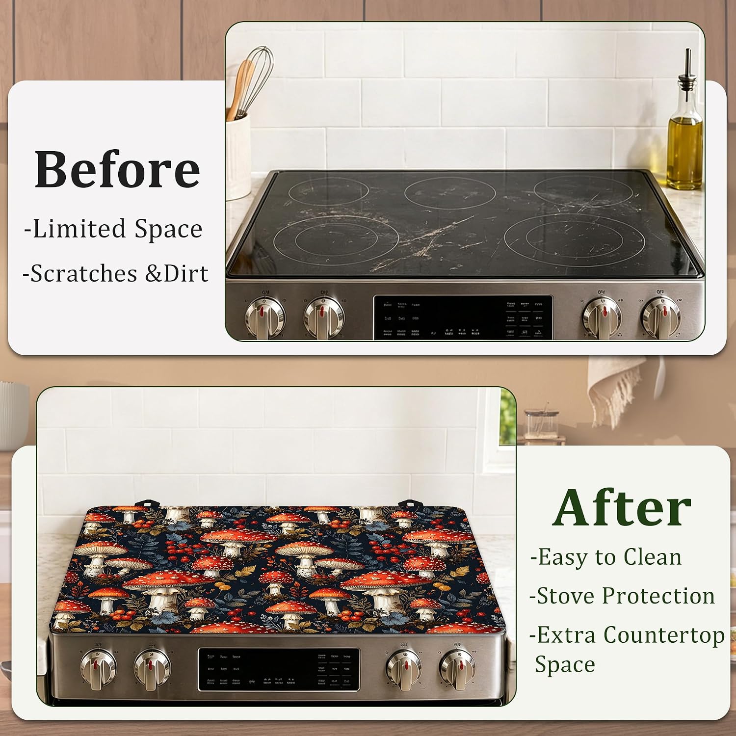 Thumbnail 2 de Qvvhorx QVV-SC-123 Electric Stove Top Cover, 28.5 x 20.5-Inch Natural Rubber