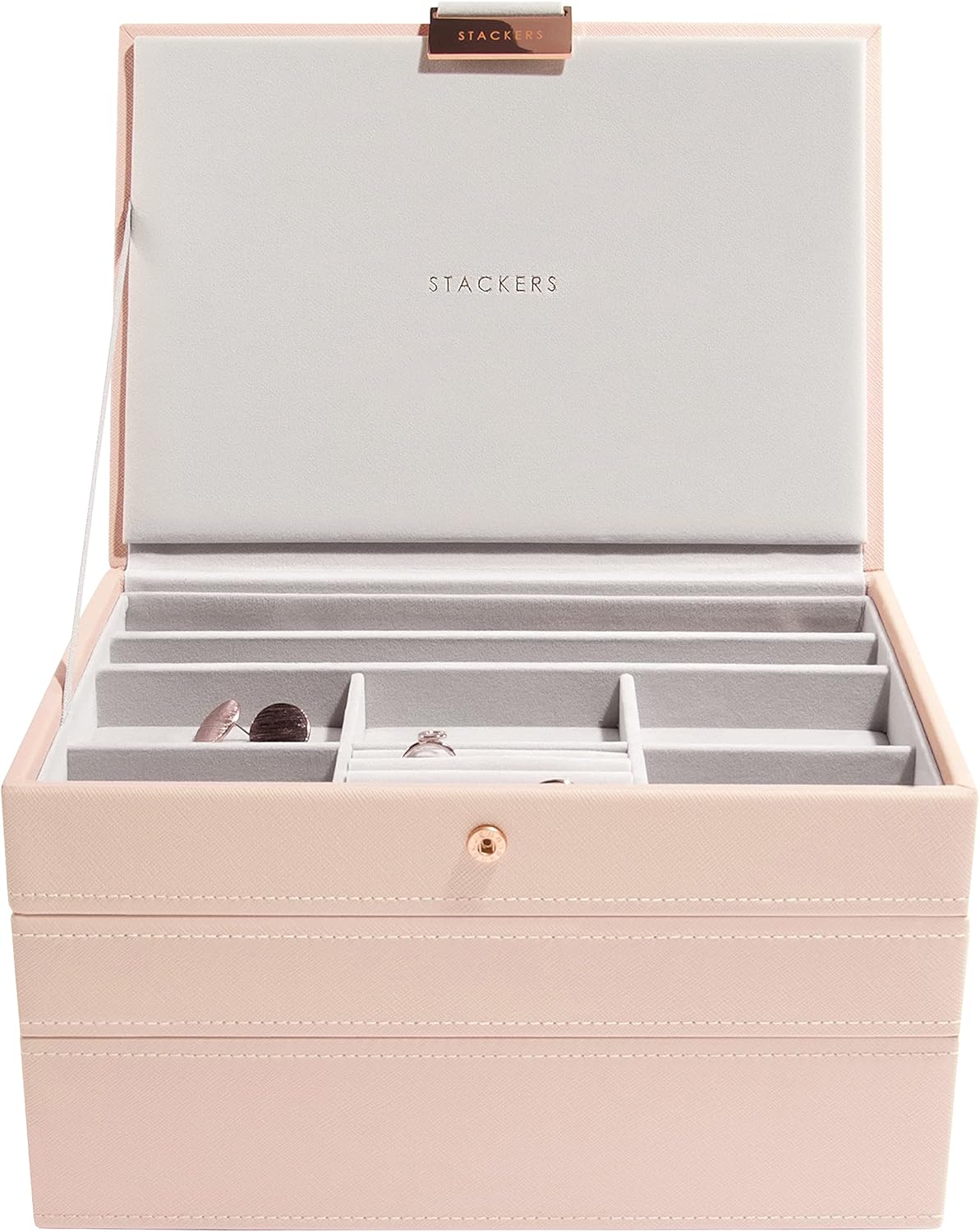 STACKERS Blush Klassisch Schmuckschatulle – 3 mit Samt-Futter (18 x 25 x 14 cm)