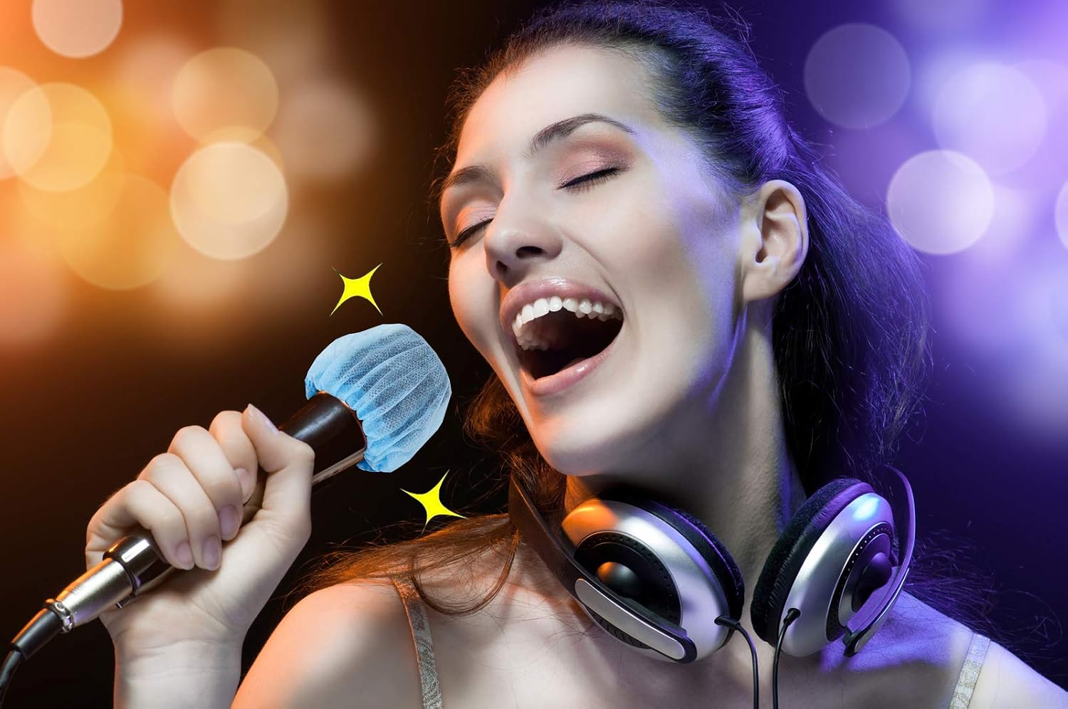 Detalle 2 de TENGYES miccovers Disposable Microphone Covers, 400 Non-Woven Caps in Four Colours