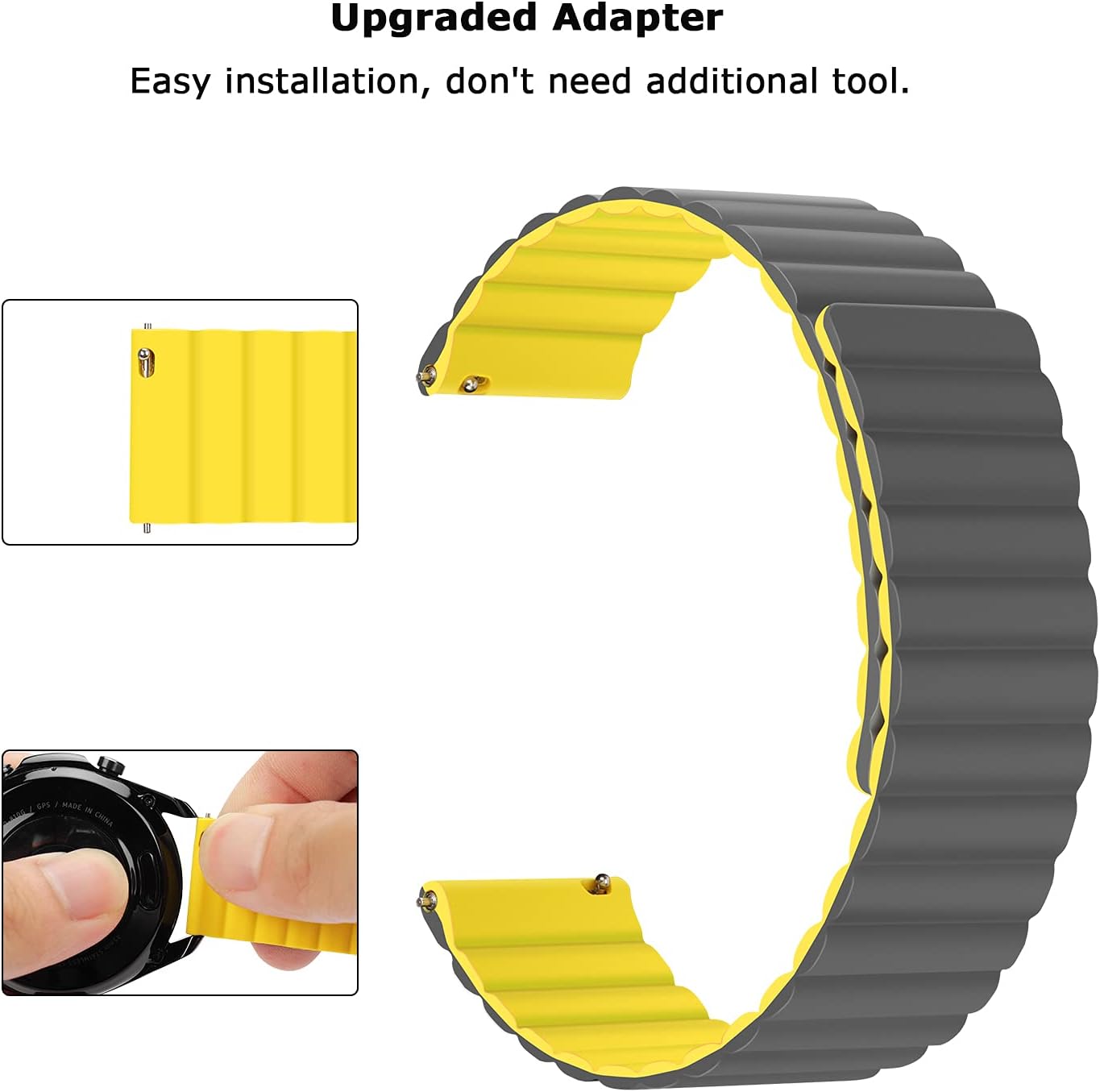 Detalle de Tasikar 20mm Magnetic Silicone Strap for Samsung Galaxy Watch 6/5/4 and More
