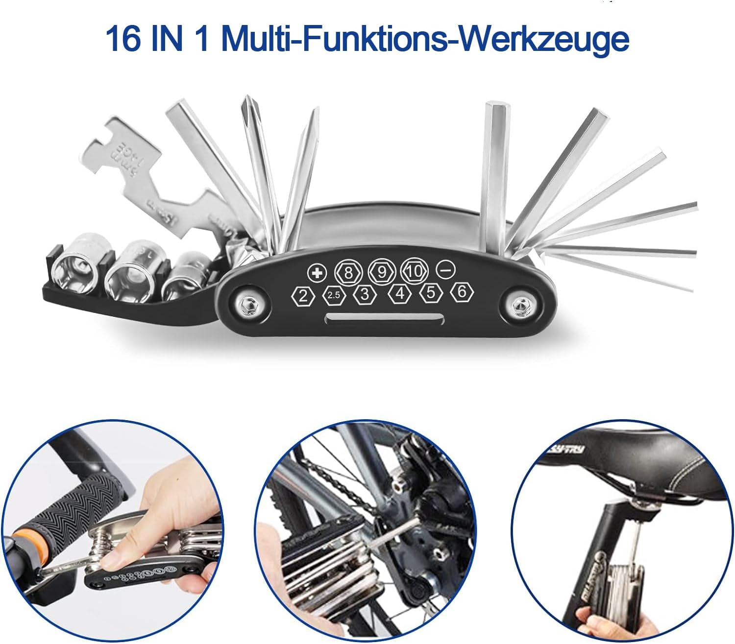 Thumbnail 3 de NDakter Fahrrad-Reparaturset in Rahmentasche (2L) mit 16-in-1 Multitool und Flickzeug
