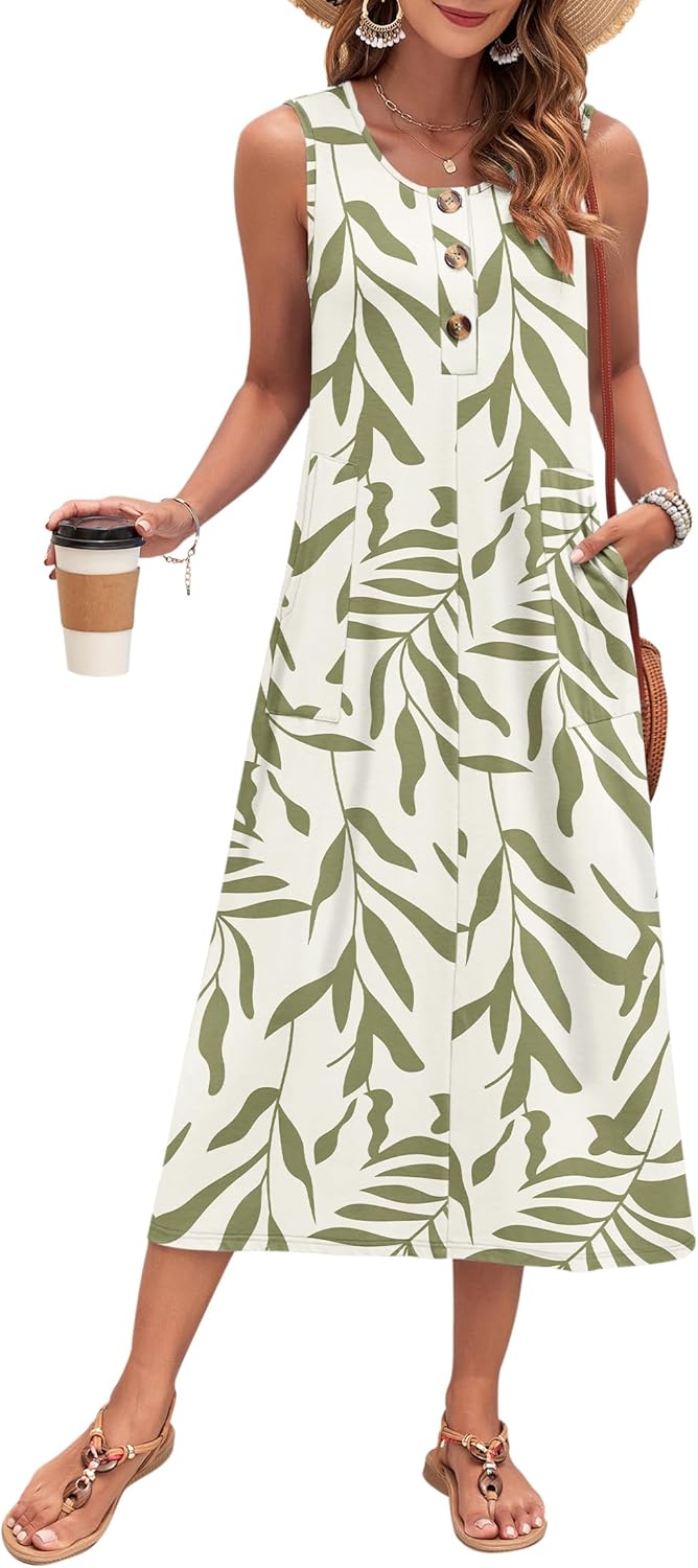 Thumbnail 1 de MOLERANI Women’s Summer Maxi Dress 2026 Sleeveless Button-Down
