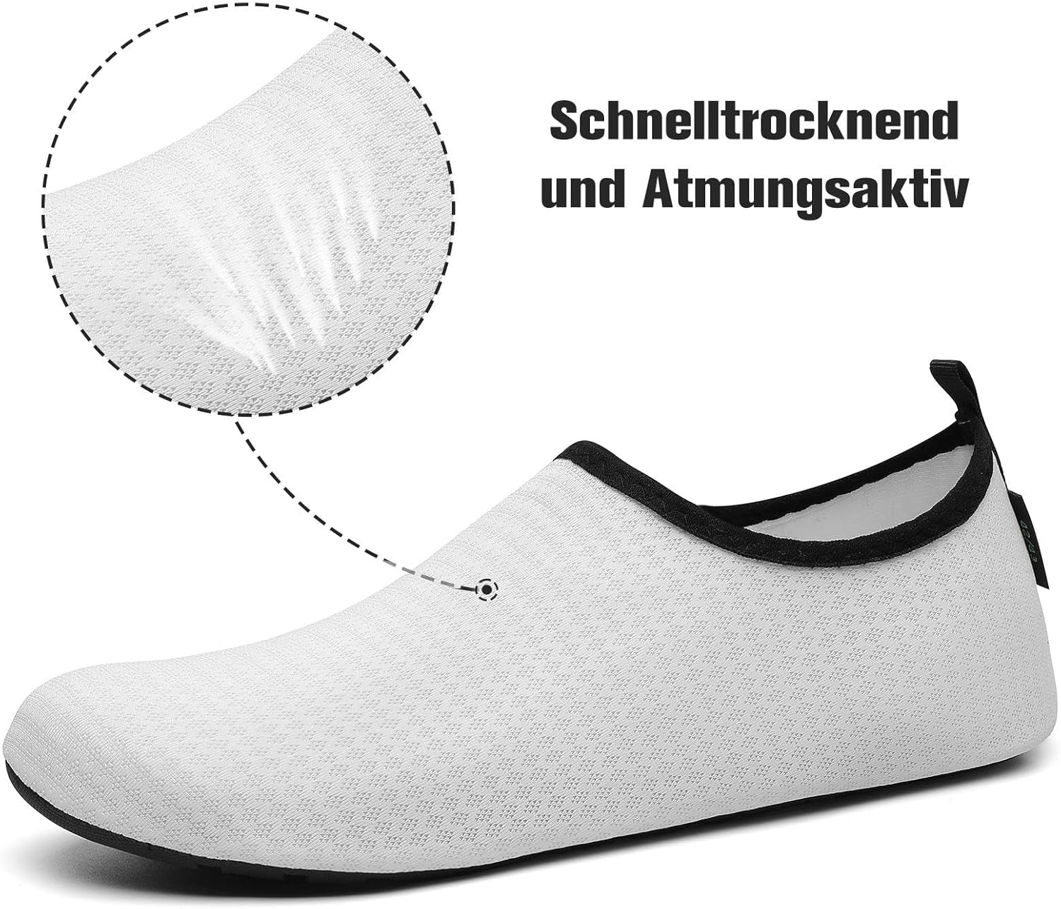 Thumbnail 2 de SAGUARO Scarpe da scoglio uomo donna, scarpette da mare elastiche con asciugatura rapida e suola antiscivolo (bianco) EU 44/45