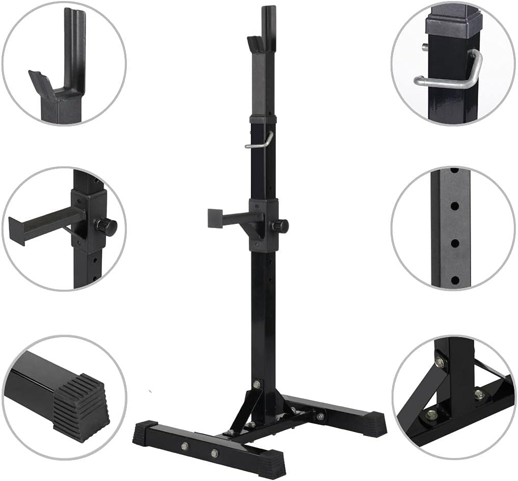 Detalle 2 de Yaheetech coppia rastrelliere porta bilanciere max 250 kg, altezza regolabile (2 pezzi)