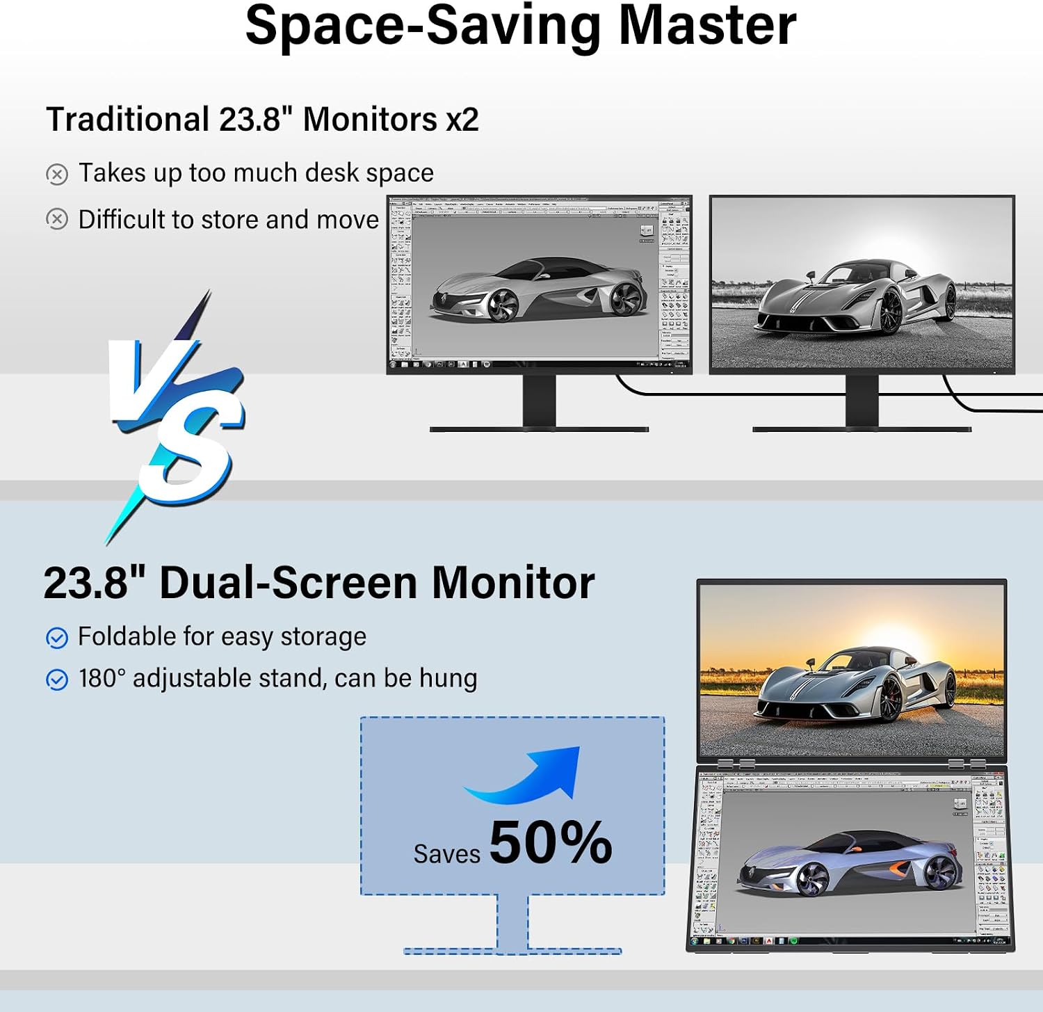 Thumbnail 4 de InnoView 23.8-Inch FHD Dual Portable Monitor