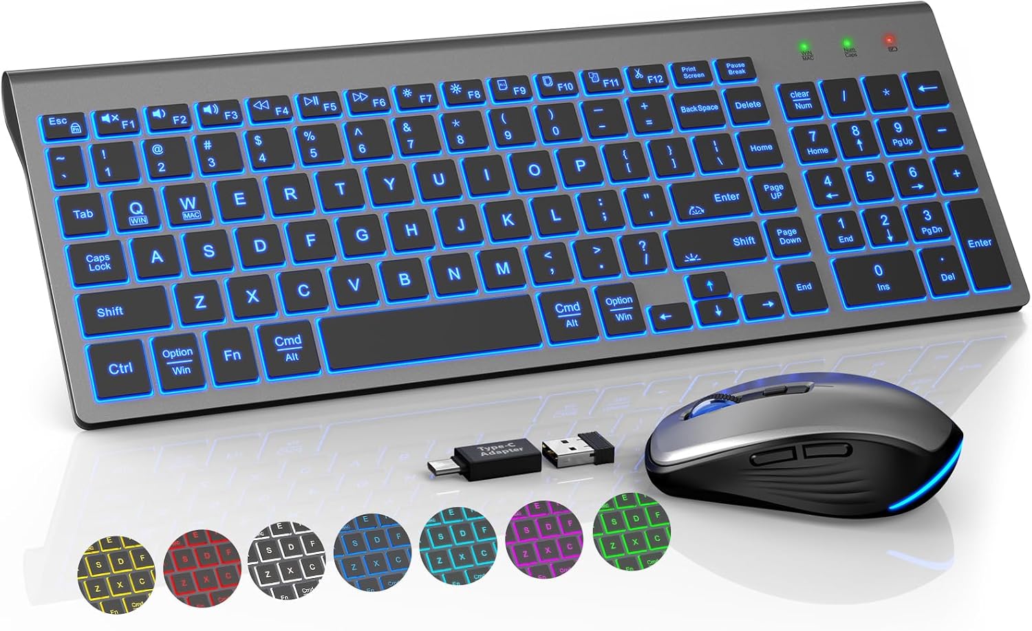 Detalle de SABLUTE Wireless Keyboard and Mouse Combo, Rechargeable
