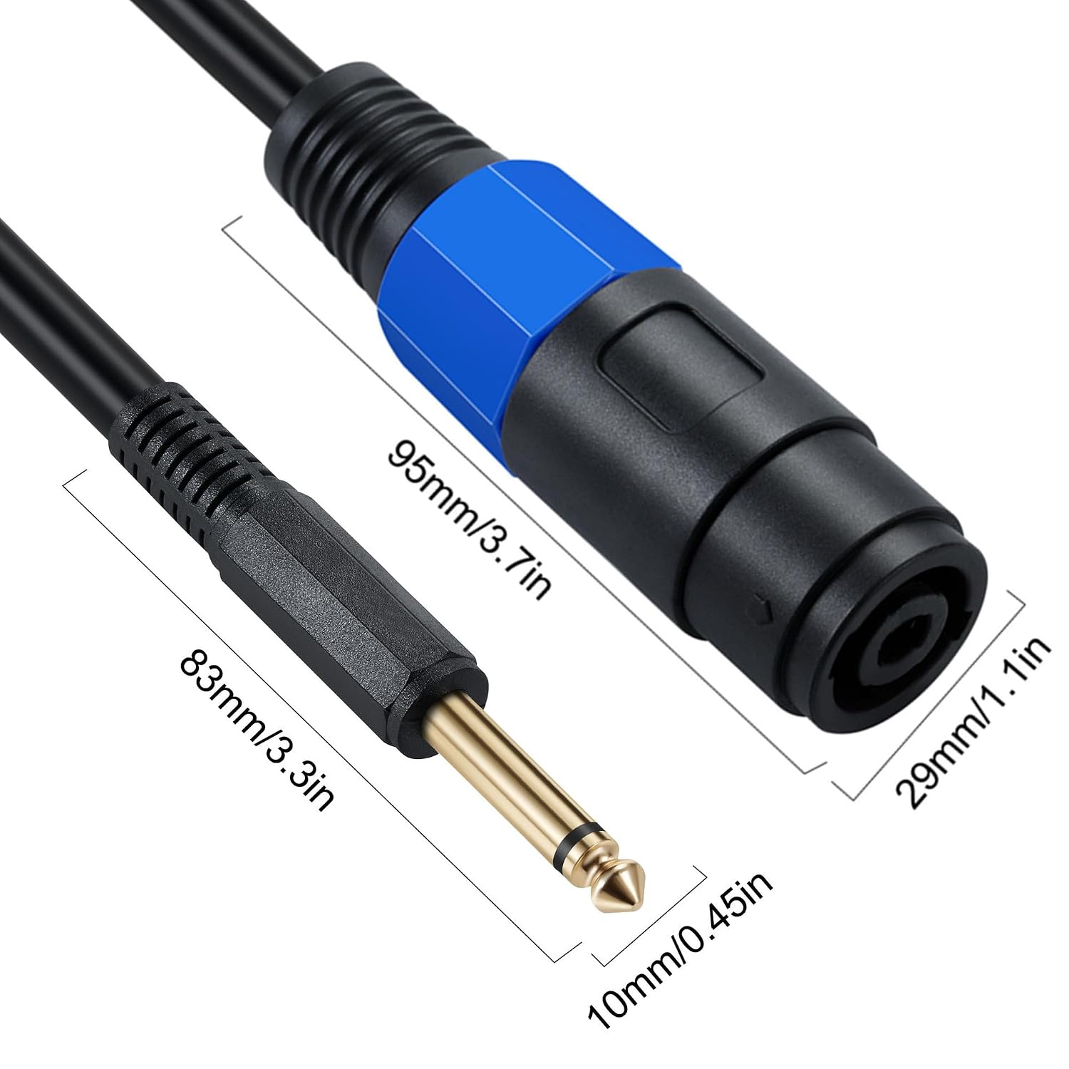Thumbnail 6 de MTUERANC Speakon to 1/4 Mono Speaker Cable, 50 cm, 2-Pole TS Adapter