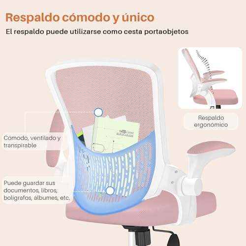 Thumbnail 4 de naspaluro Silla Ergonómica de Oficina 🌟 con Brazos Abatibles y Soporte Lumbar