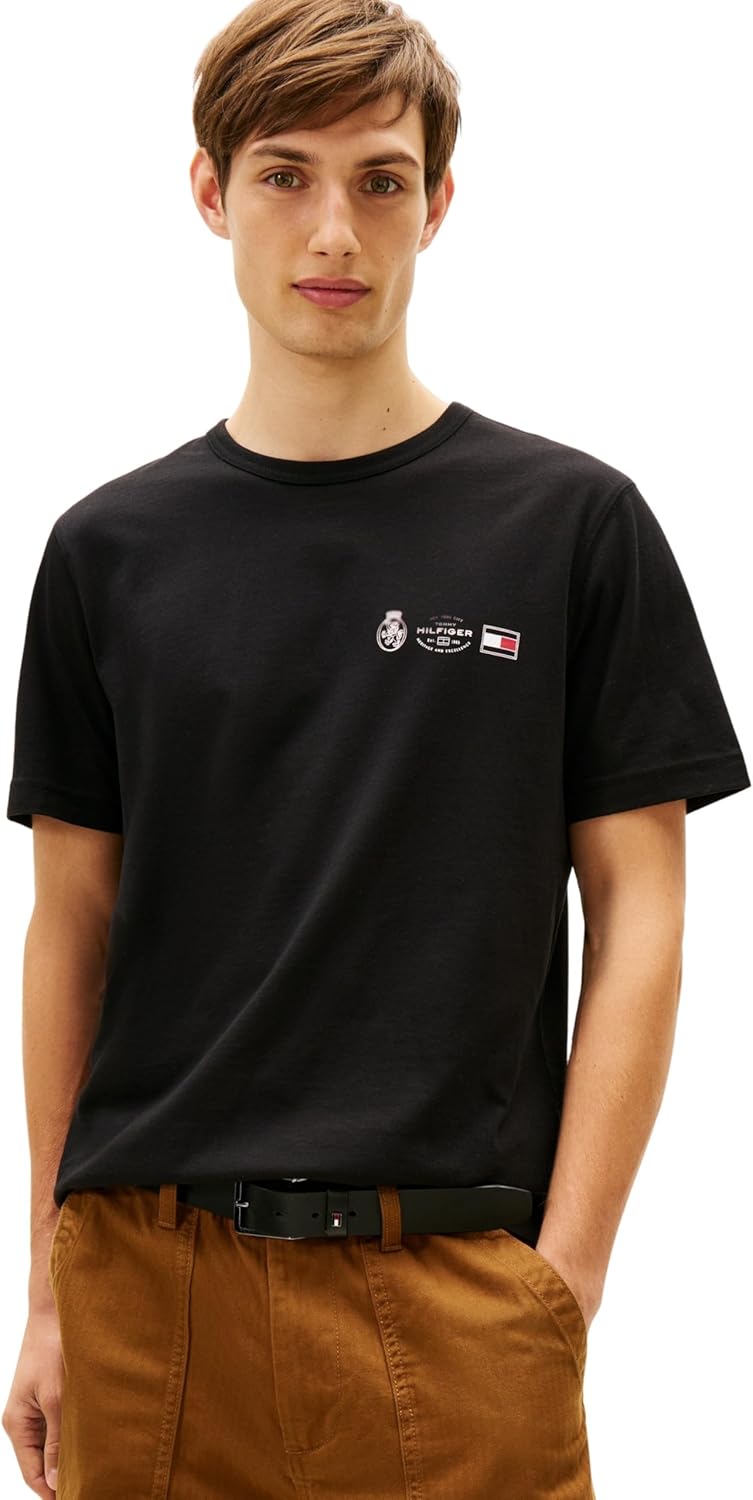 Thumbnail 4 de Tommy Hilfiger Herren T-Shirt Kurzarm Small Crest Outline mit Rundhalsausschnitt