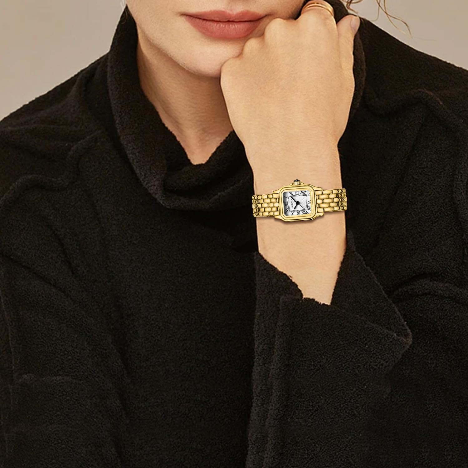 Thumbnail 5 de CHEETAH Orologio da donna piccolo analogico al quarzo con bracciale vintage e cassa rettangolare