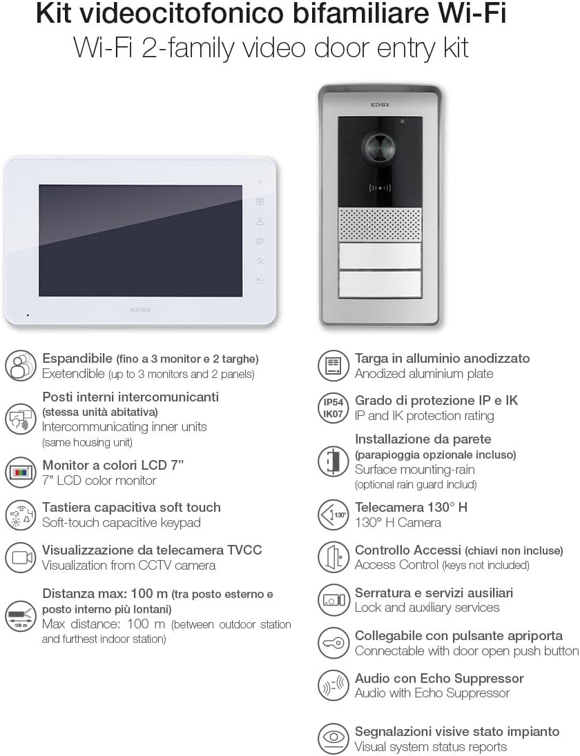 Detalle de Kit videocitofono multifamiliare Vimar K42931 con tastiera capacitiva e RFID